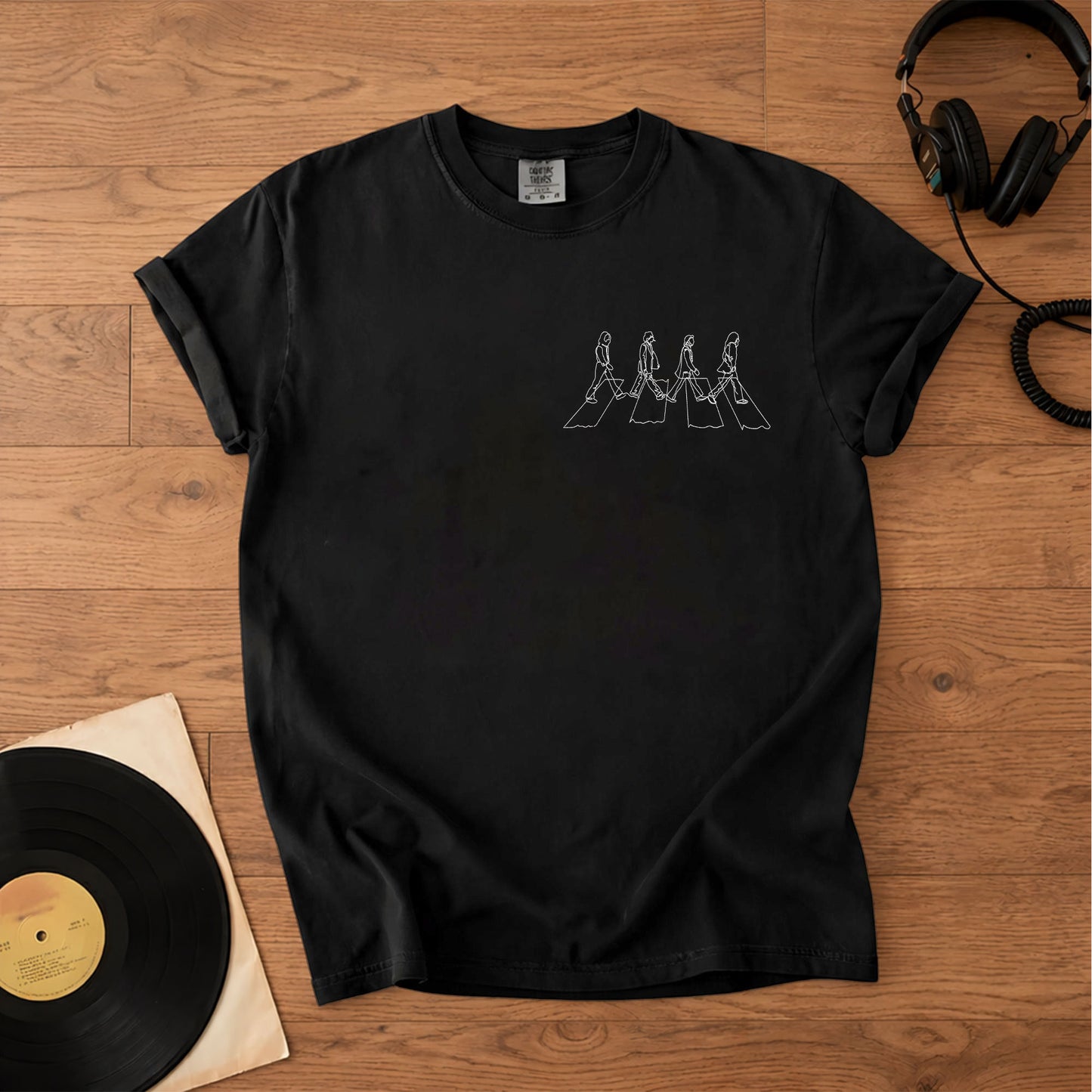 The Beatles-Inspired Abbey Road Embroidered 2D T-Shirt – Retro Music Band Merch Tee