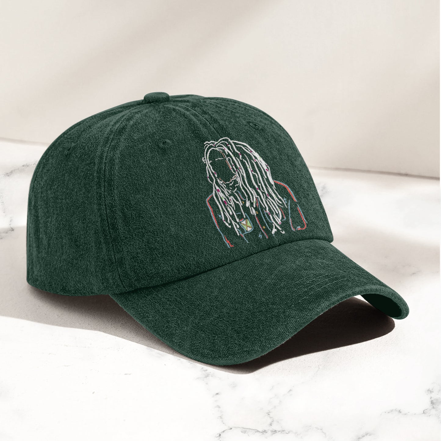 Bob Marley Portrait Casual Denim Cap – Retro Music Fan Concert Cap Gift For Dad (With Box)
