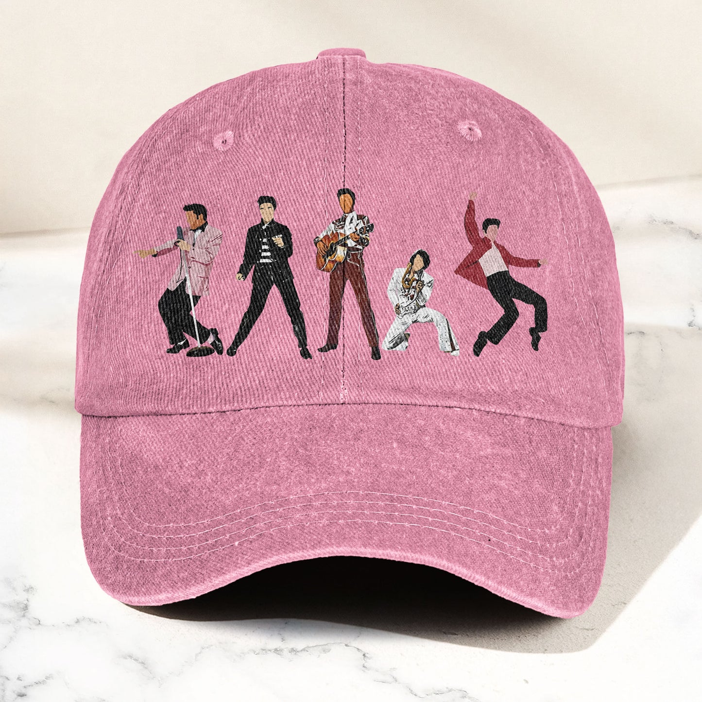 Elvis Presley Denim Cap – Iconic Eras Graphic Dad Hat (With Box)