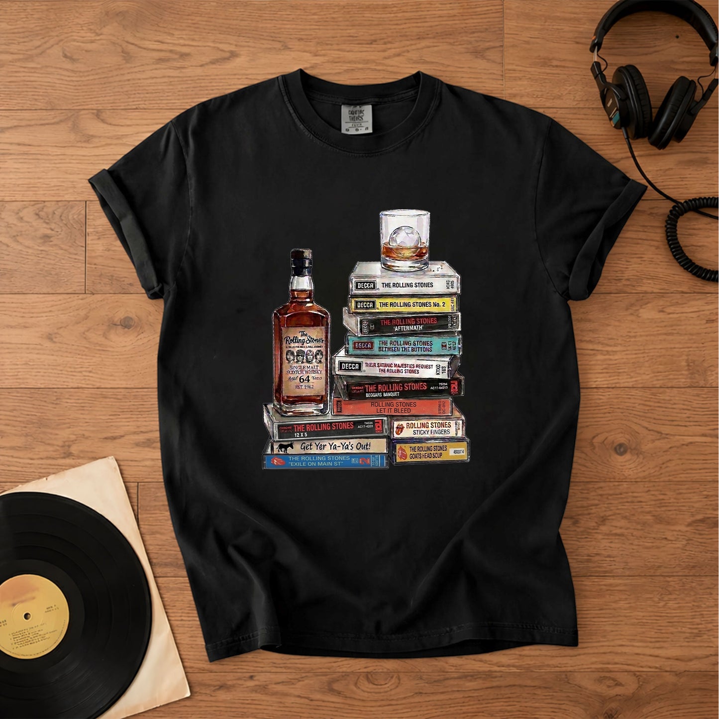 The Rolling Stones Cassette Collection T-Shirt – Retro Music The Rolling Stones Band Merch Tee