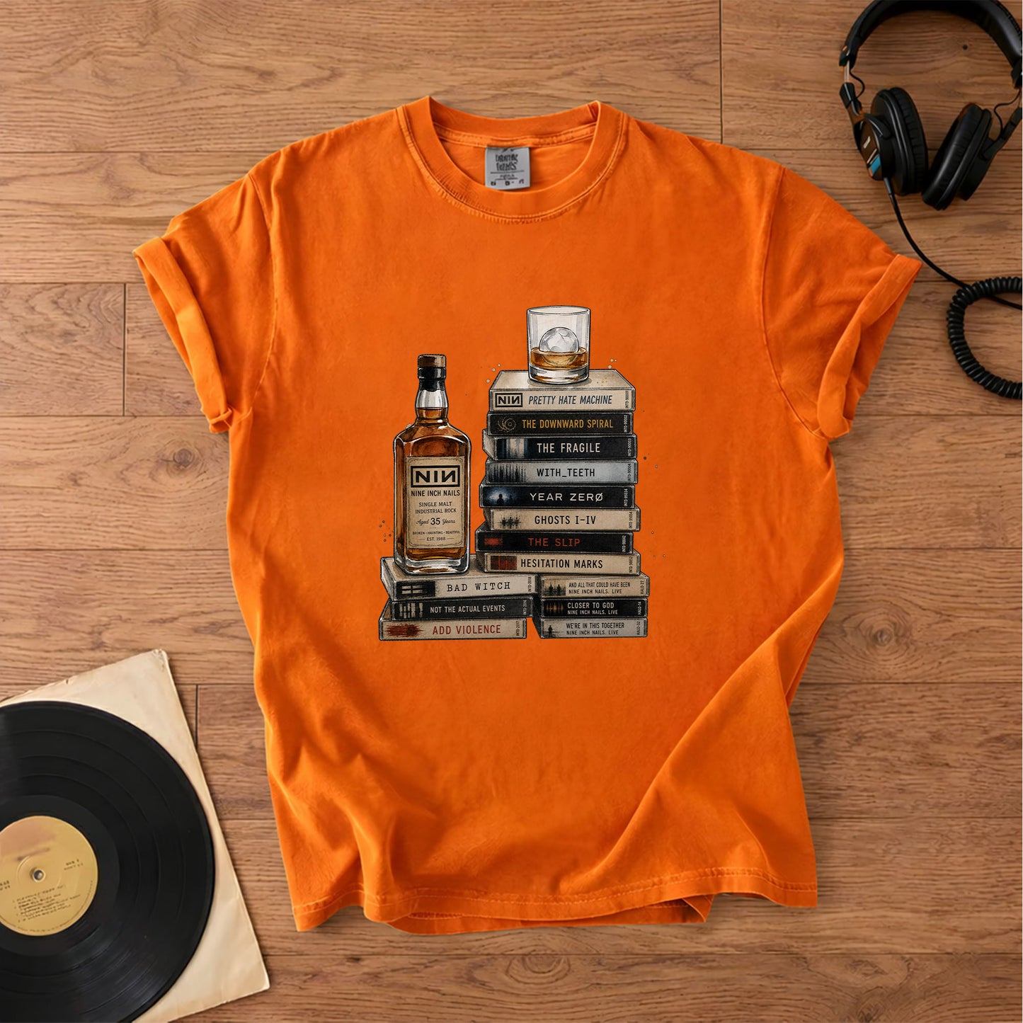 Nine Inch Nails Cassette Album Collection Vintage T-Shirt – Retro Music Nine Inch Nails Merch Tee