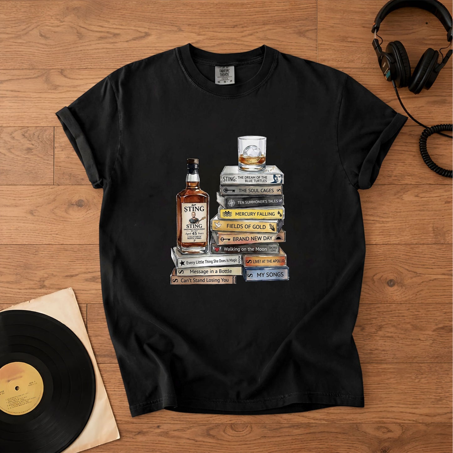 Sting Cassette Album Collection Vintage T-Shirt – Retro Rock Music Merch Tee