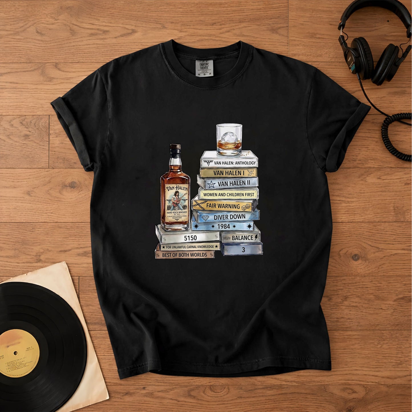 Van Halen Cassette Album Collection T-Shirt – Retro Rock Music Merch Tee