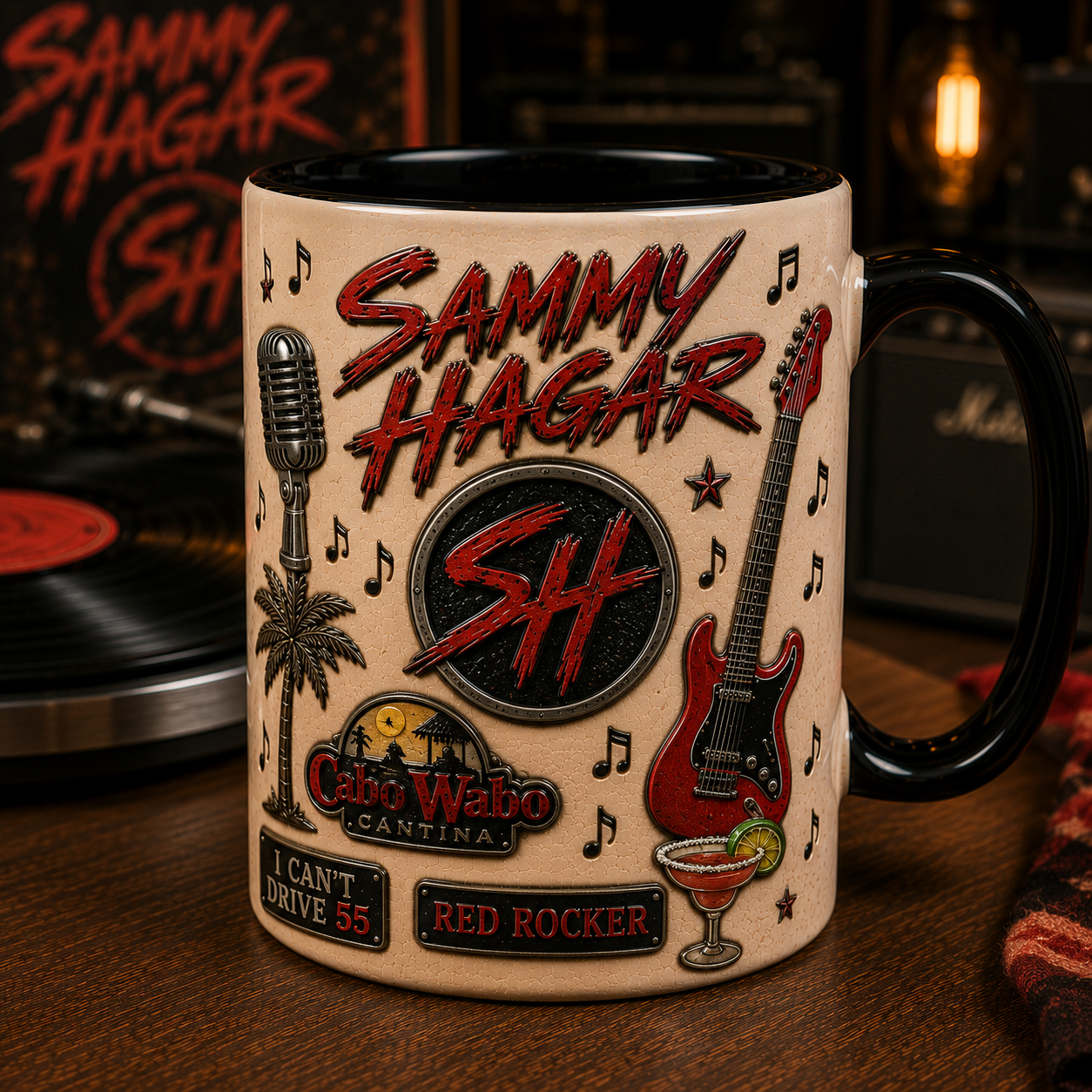 Sammy Hagar Mug – I Can't Drive 55 Vintage Hard Rock Ceramic Coffee Cup Fan Gift