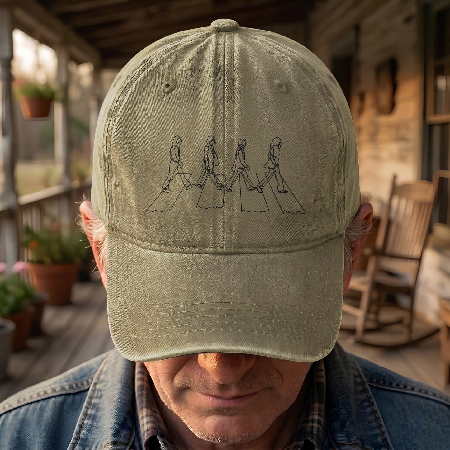 Abbey Road The Beatles Denim Dad Cap – Iconic Album Design (With BOX)