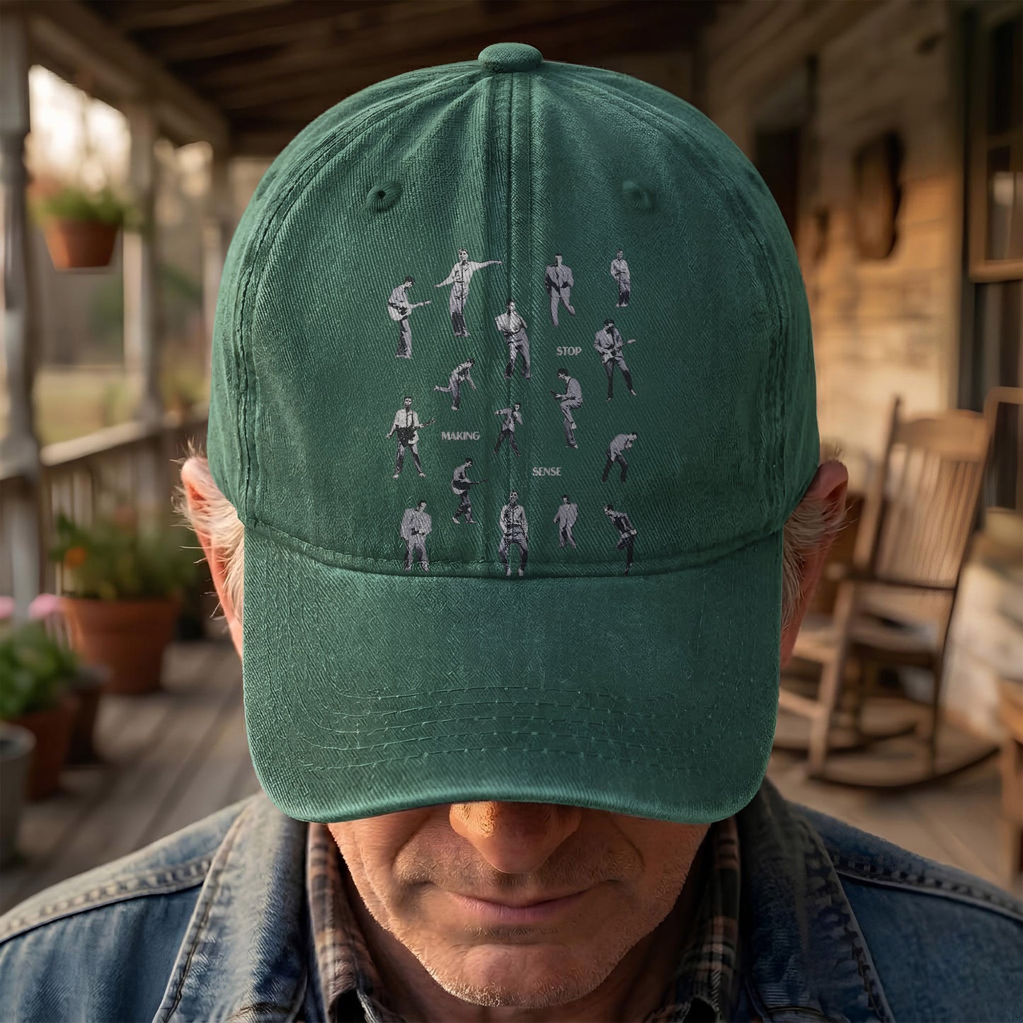 Talking Heads Stop Making Sense Dance Denim Cap – Retro Music Fan Concert Cap Gift For Dad Father's Day (With Box)