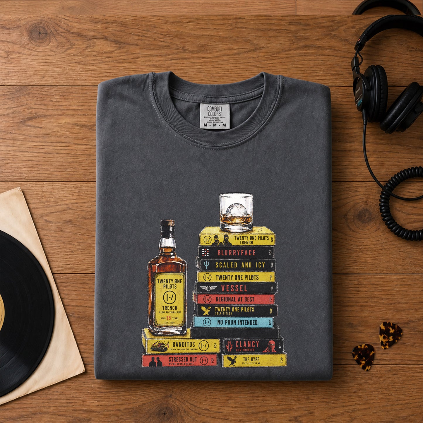 Twenty One Pilots Cassette Album Collection T-Shirt – Music 21 Pilots Band Merch Tee