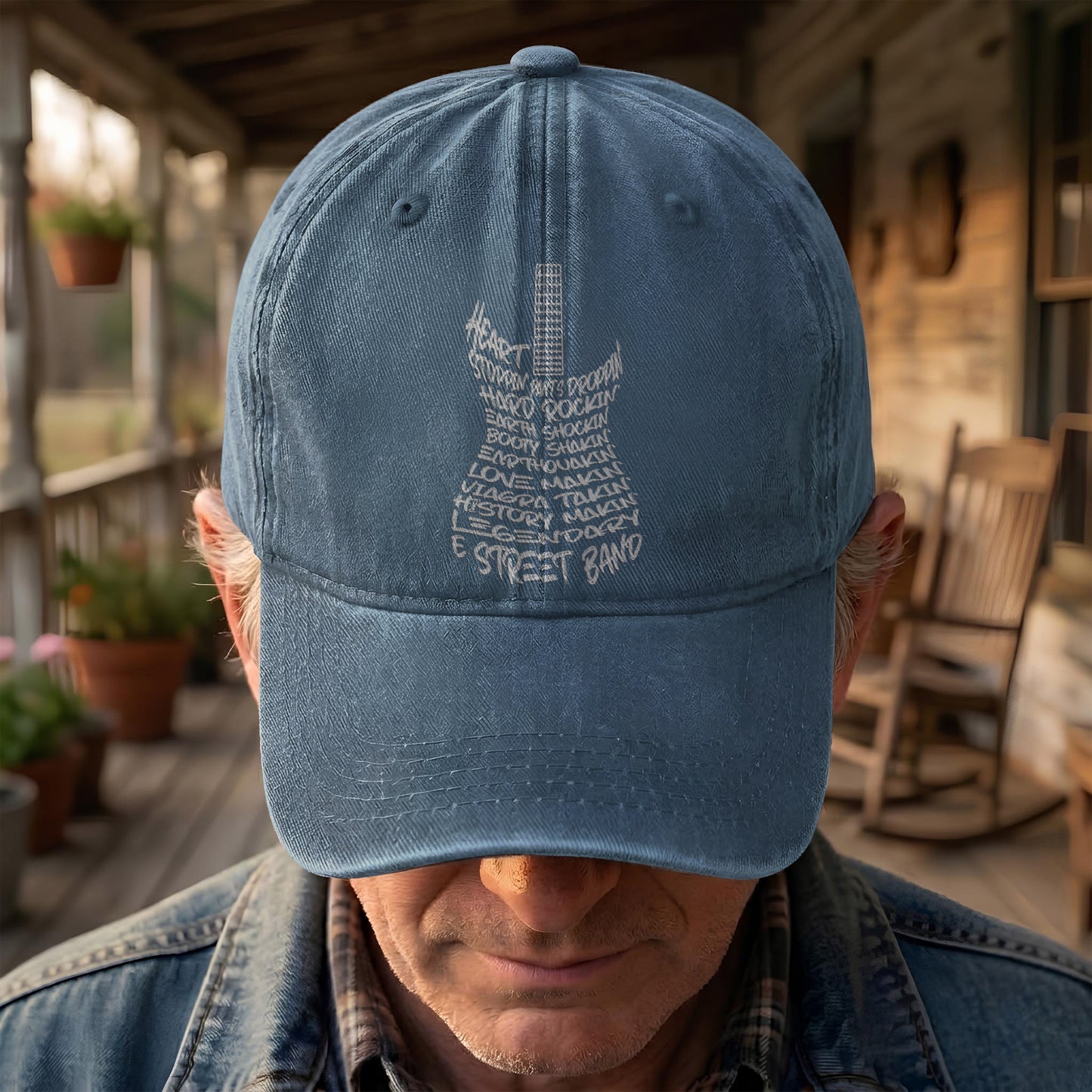 Bruce Springsteen and E Street Band Denim Cap – Retro Rock Music Fan Cap (With Box)