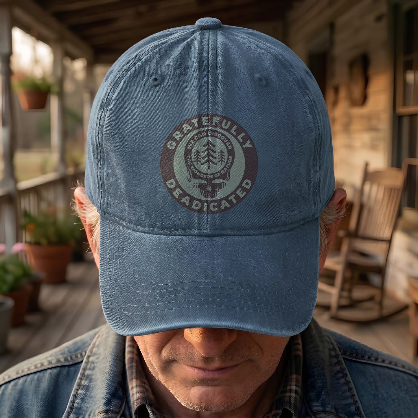 Gratefully Deadicated Denim Cap – Retro Grateful Dead Tribute Merch Hat Gift For Dad (With Box)