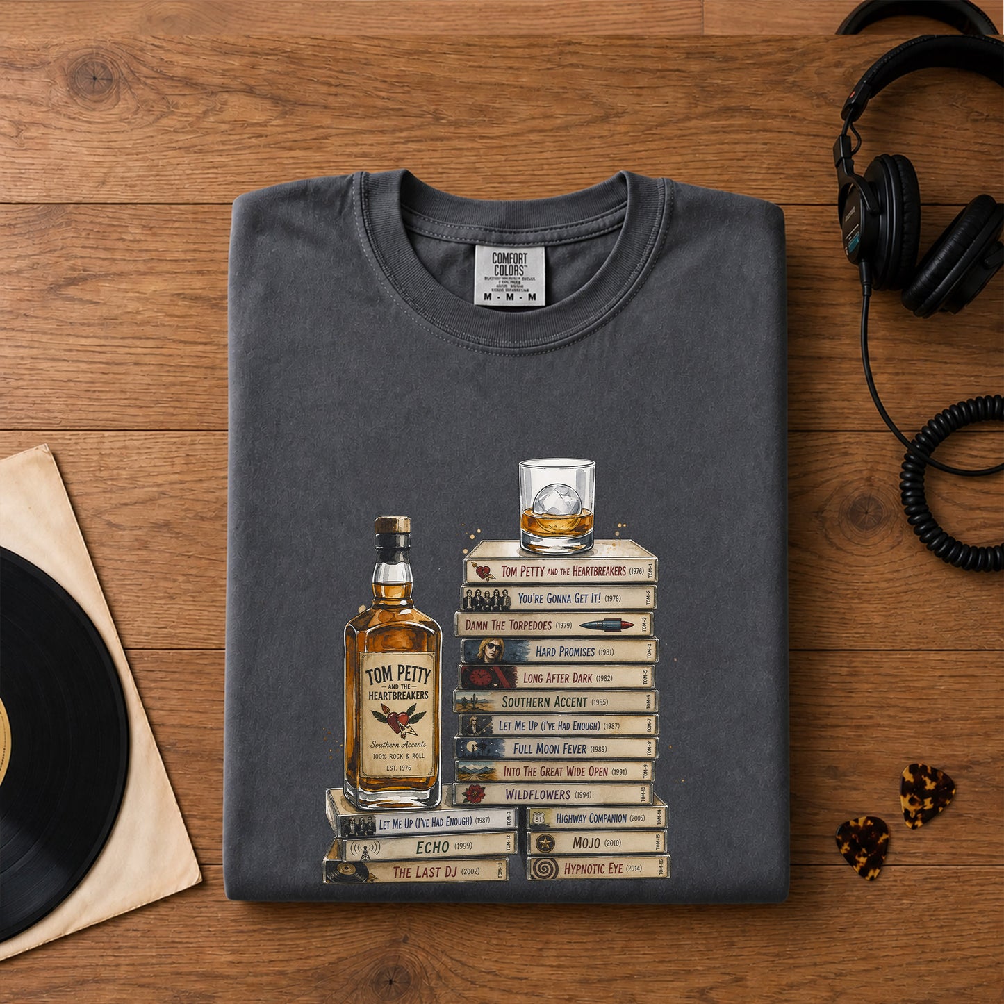 Tom Petty Cassette Album Collection Vintage T-Shirt – Retro Music Tom Petty Merch Tee