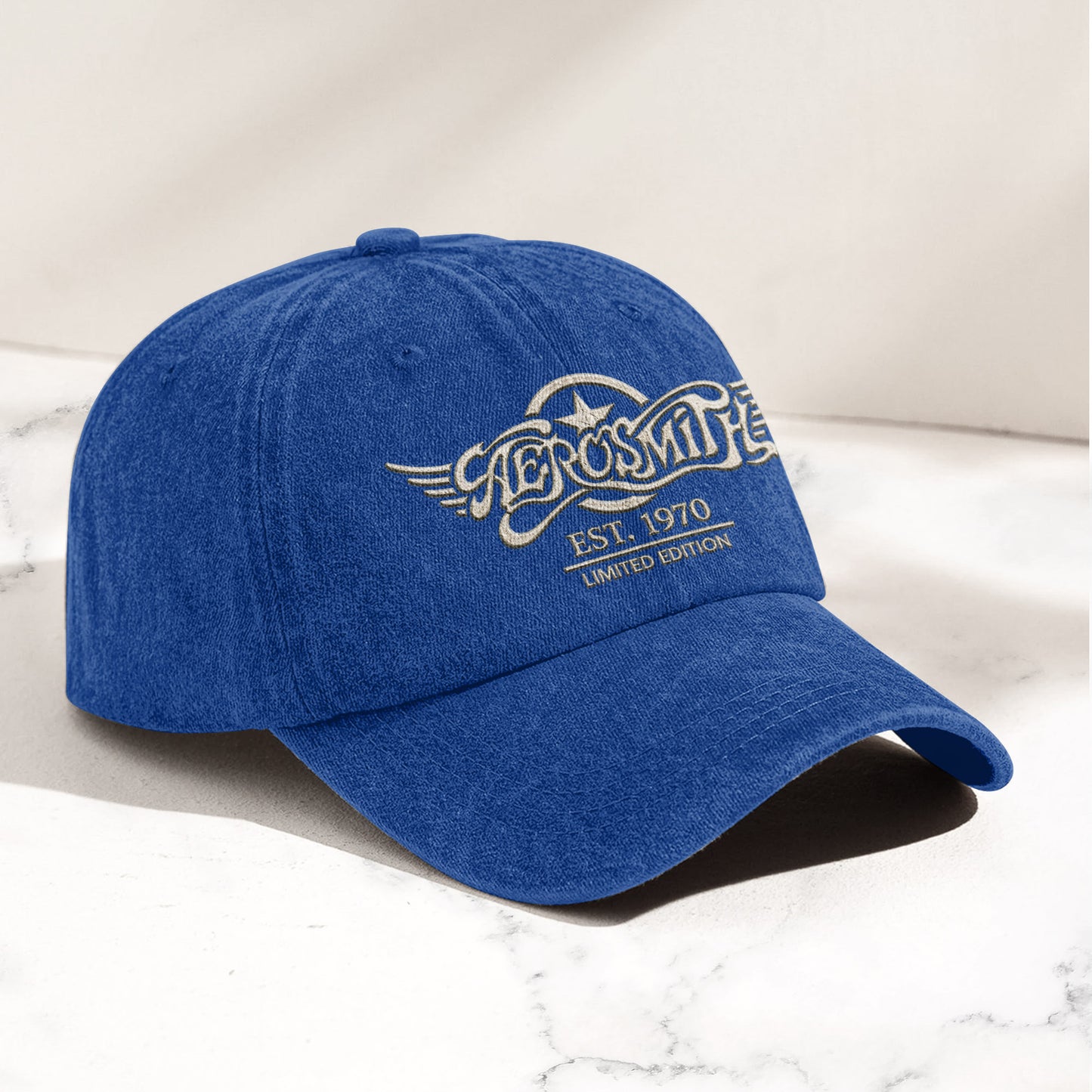 Aerosmith Est 1970 Limited Edition Denim Cap – Vintage Dad Cap Gift For Dad (With Box)