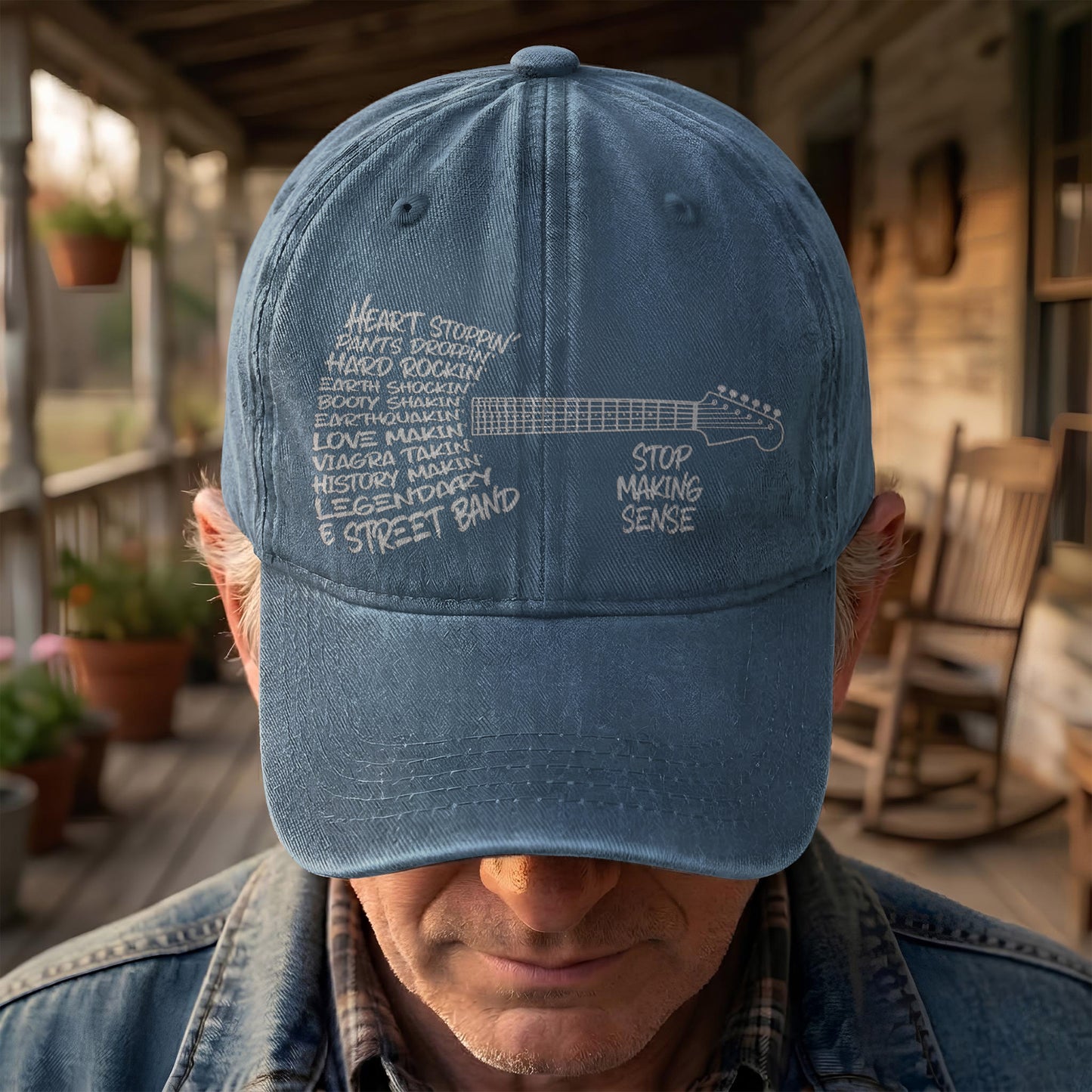 Bruce Springsteen & The E Street Band Denim Cap – Retro Rock Music Fan Cap Gift For Dad (With Box)