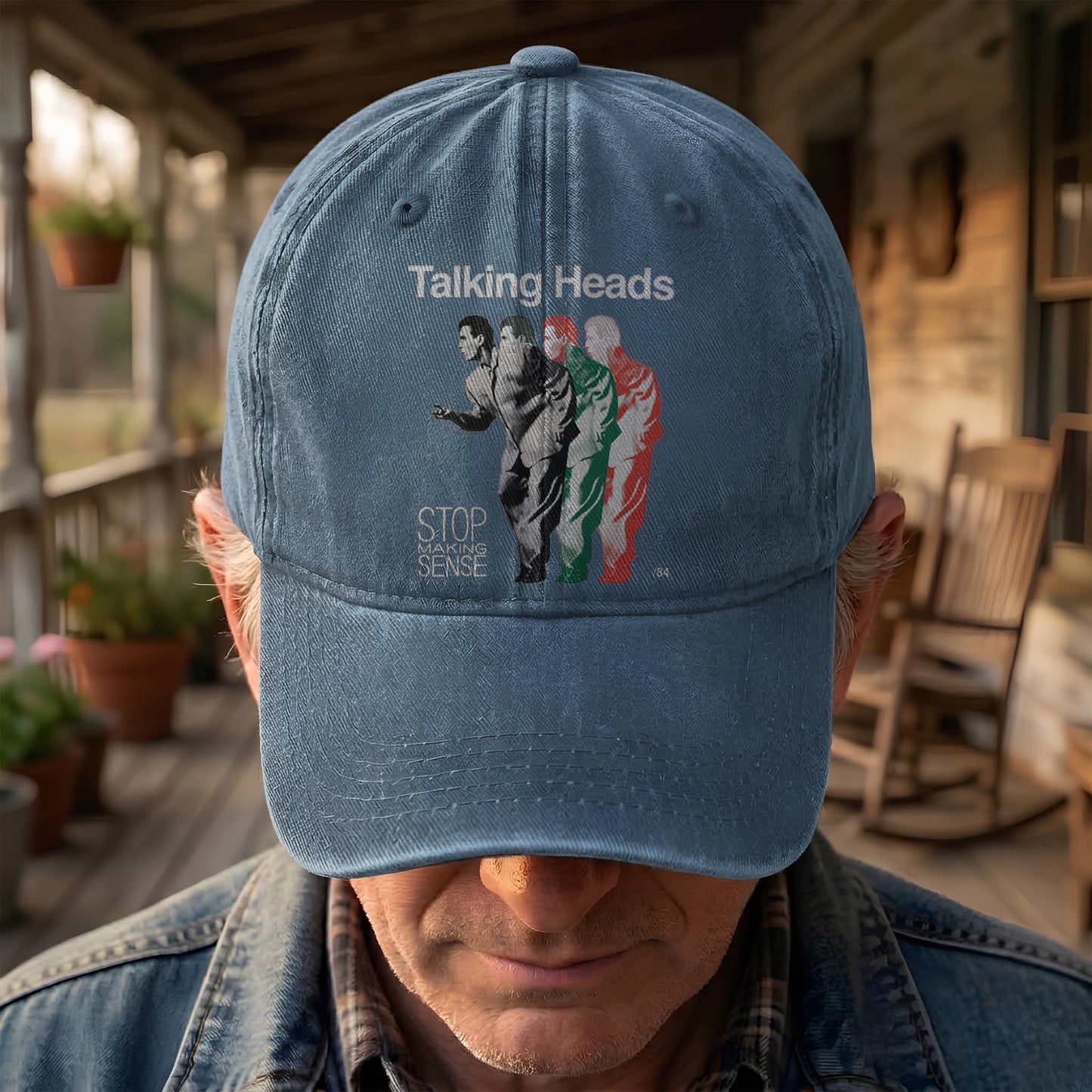 Talking Heads Stop Making Sense 84 Graphic Denim Cap – Retro Rock Music Fan Cap (With Box)