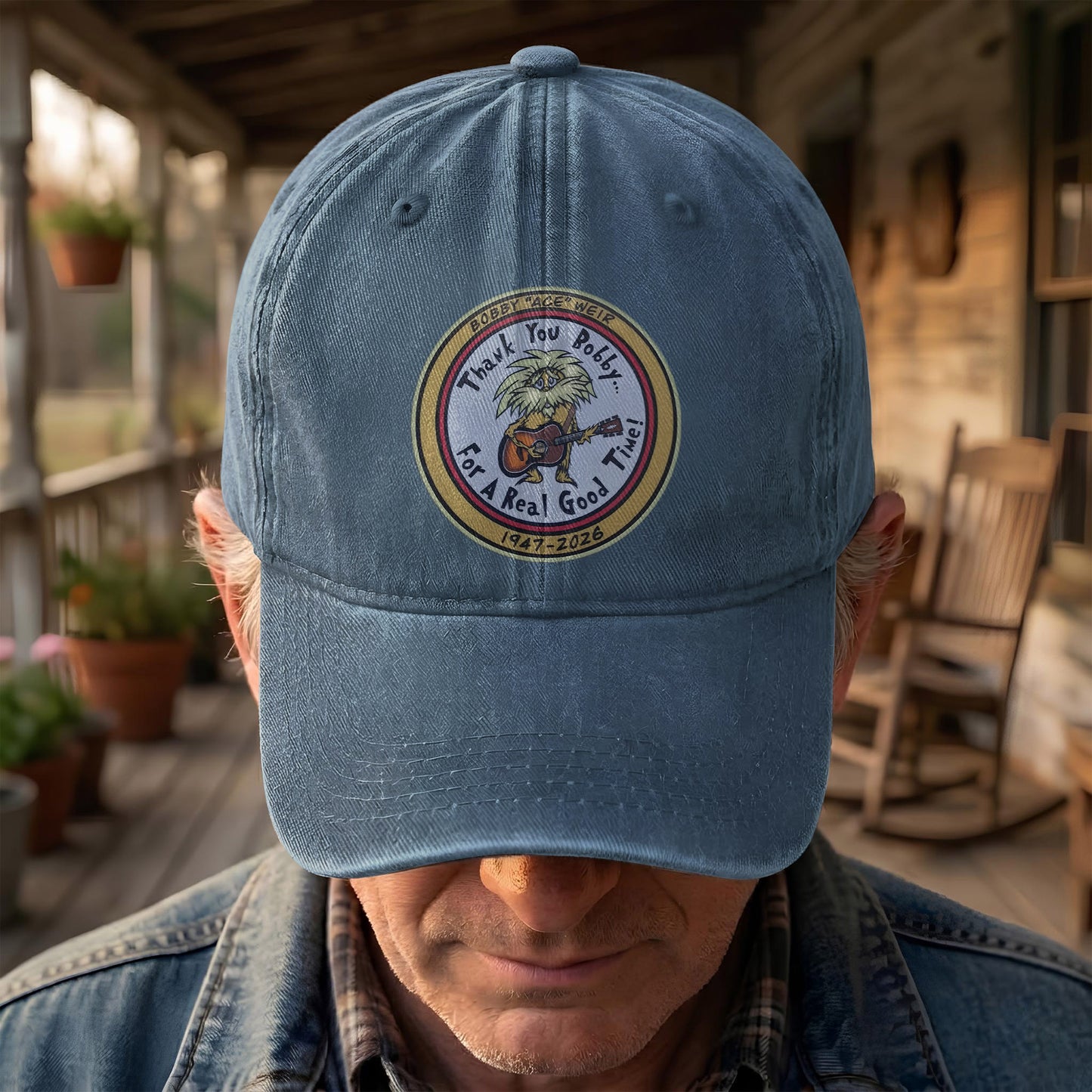 Bobby "Ace" Weir Denim Cap – Retro Bob Weir Tribute Merch Hat Gift For Dad (With Box)