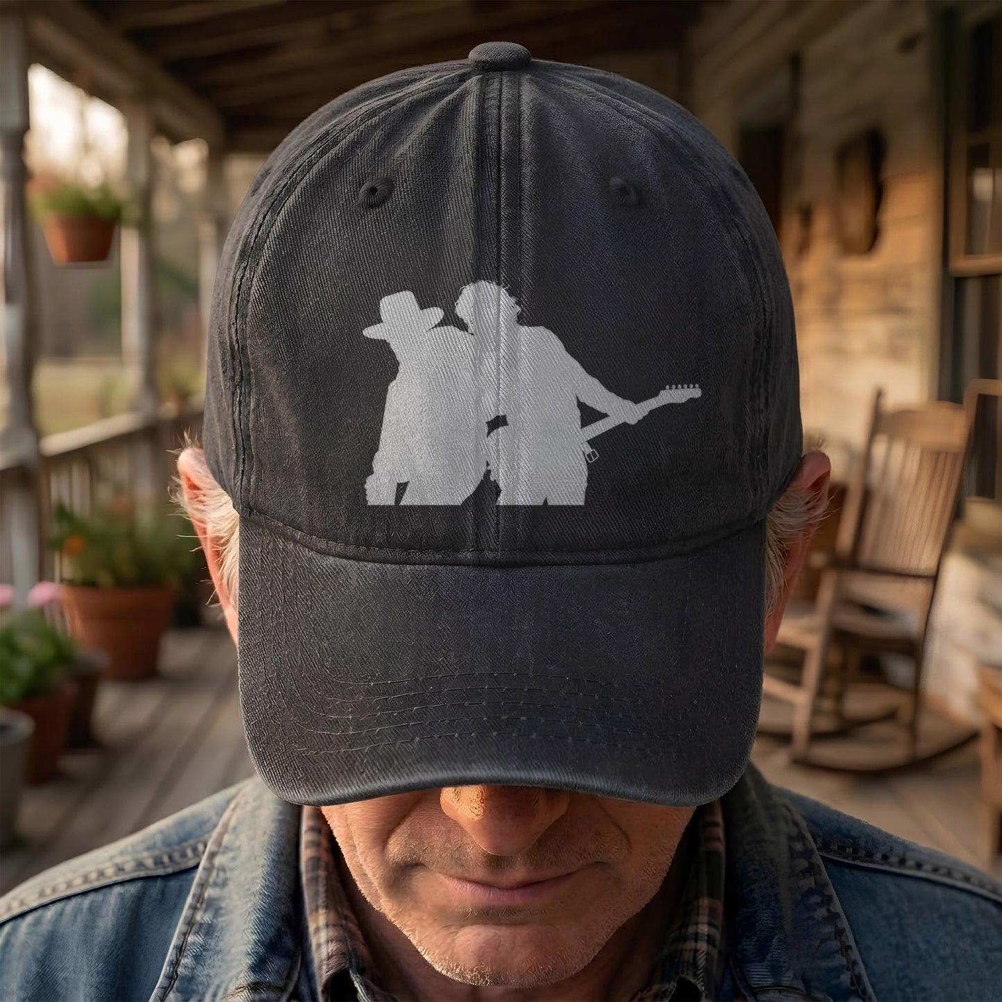 Bruce Springsteen And Clarence Clemons Denim Cap – Retro Rock Music Fan Cap (With Box)