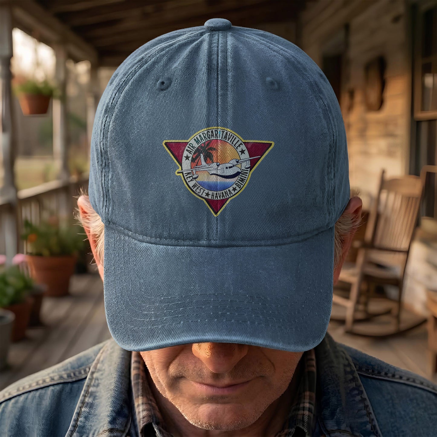 Air Margaritaville Denim Cap – Retro Jimmy Buffett Inspired Dad Hat (With Box)