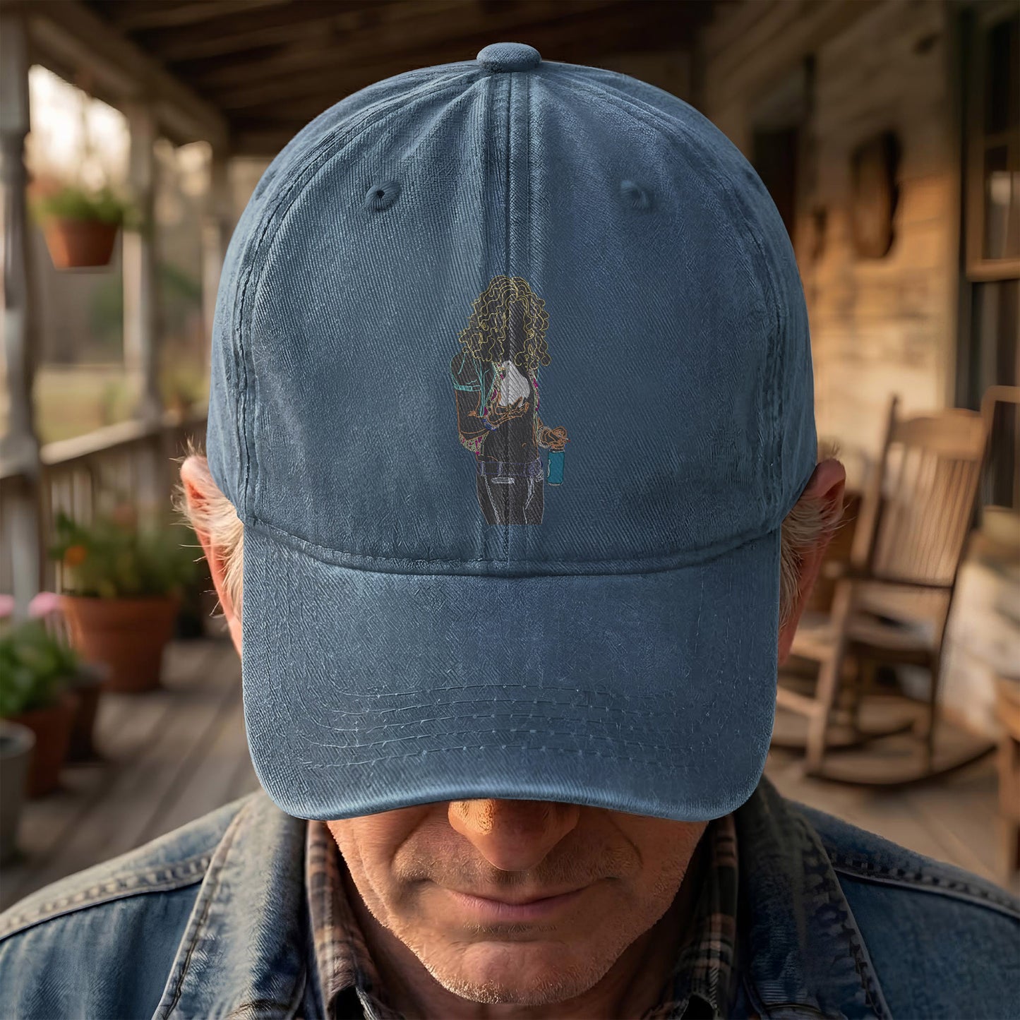 Robert Plant Denim Cap – Retro Classic Rock Music Inspired Dad Hat (With Box)
