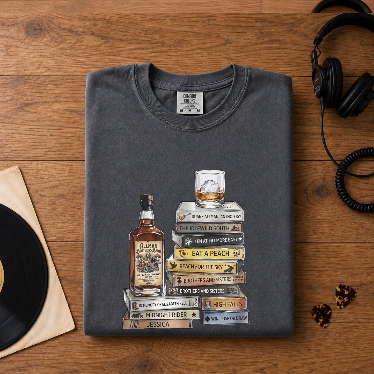Allman Brothers Band Cassette Album Collection Vintage T-Shirt – Retro Rock Music Allman Brothers Band Merch Tee