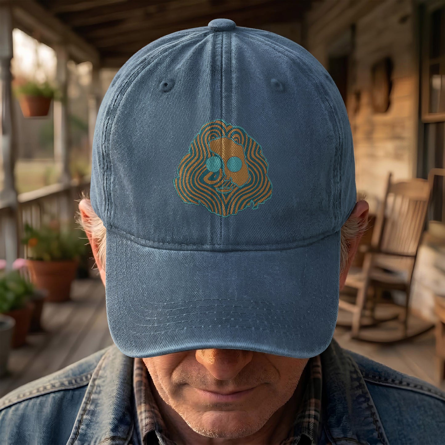 Grateful Dead Jerry Garcia Face Denim Cap – Vintage Music Grateful Dead Merch Gift for Dad (With Box)