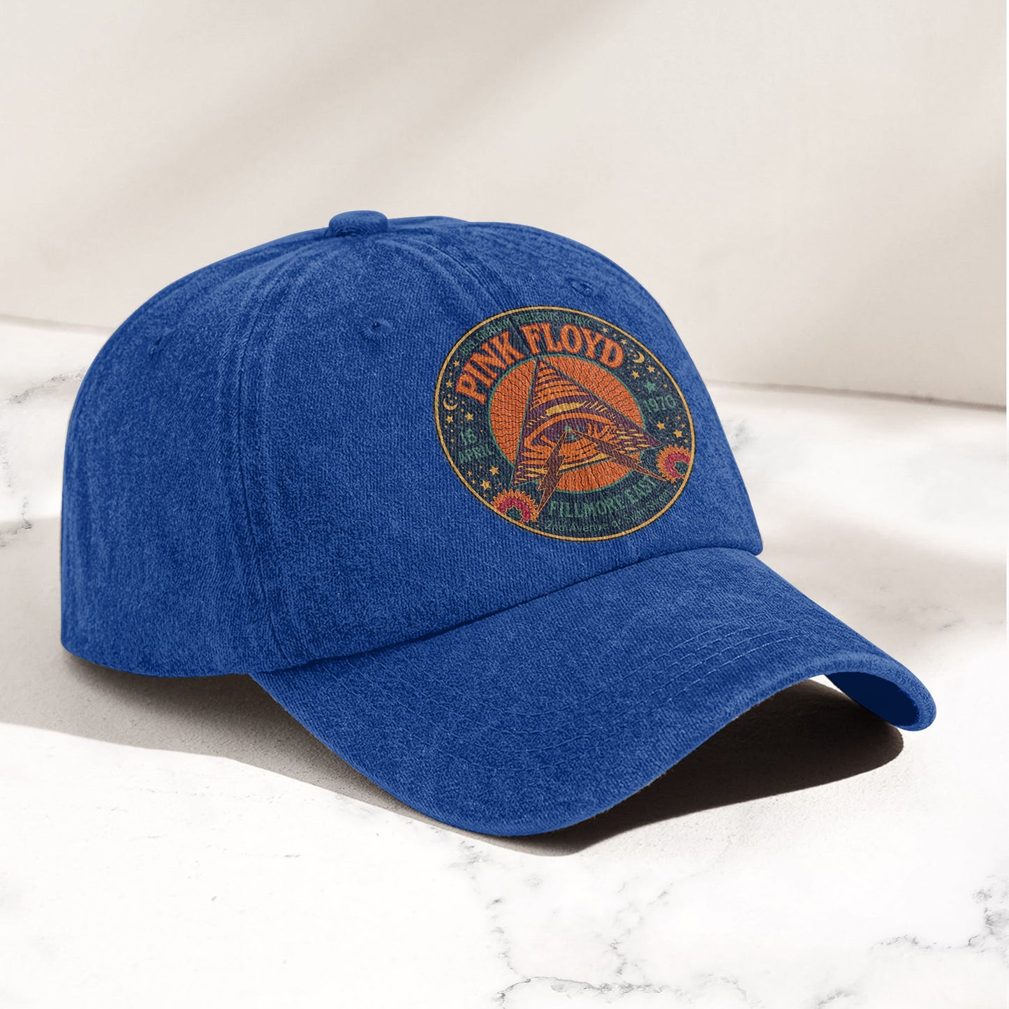 Pink Floyd 1979 Fillmore Poster Graphic Vintage Denim Cap – Retro Dad Cap (With Box)