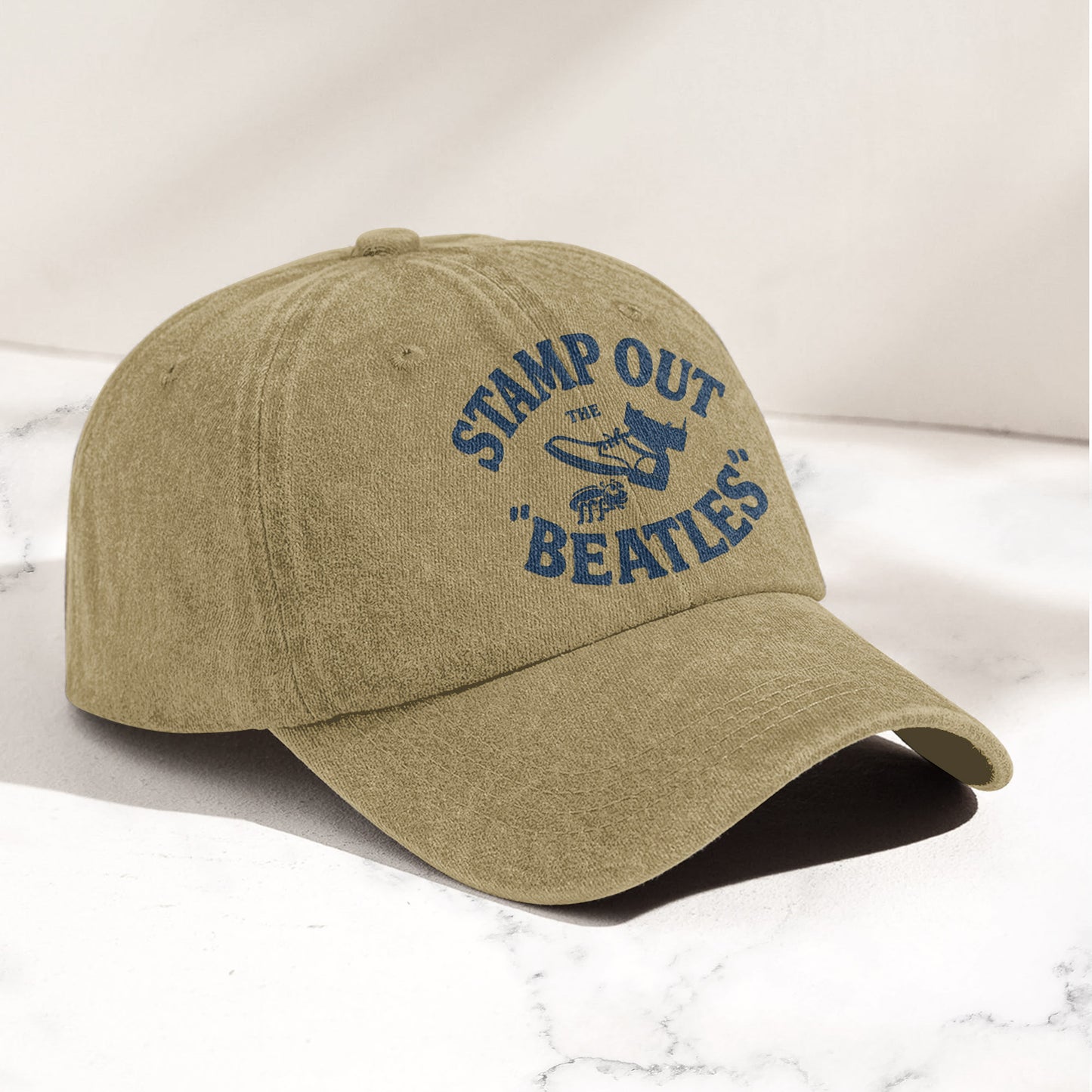 The Beatles Stamp Out Vintage 1960s Satire Graphic Music Merch Denim Cap – Retro Vintage Dad Cap Gift For Dad (With Box)