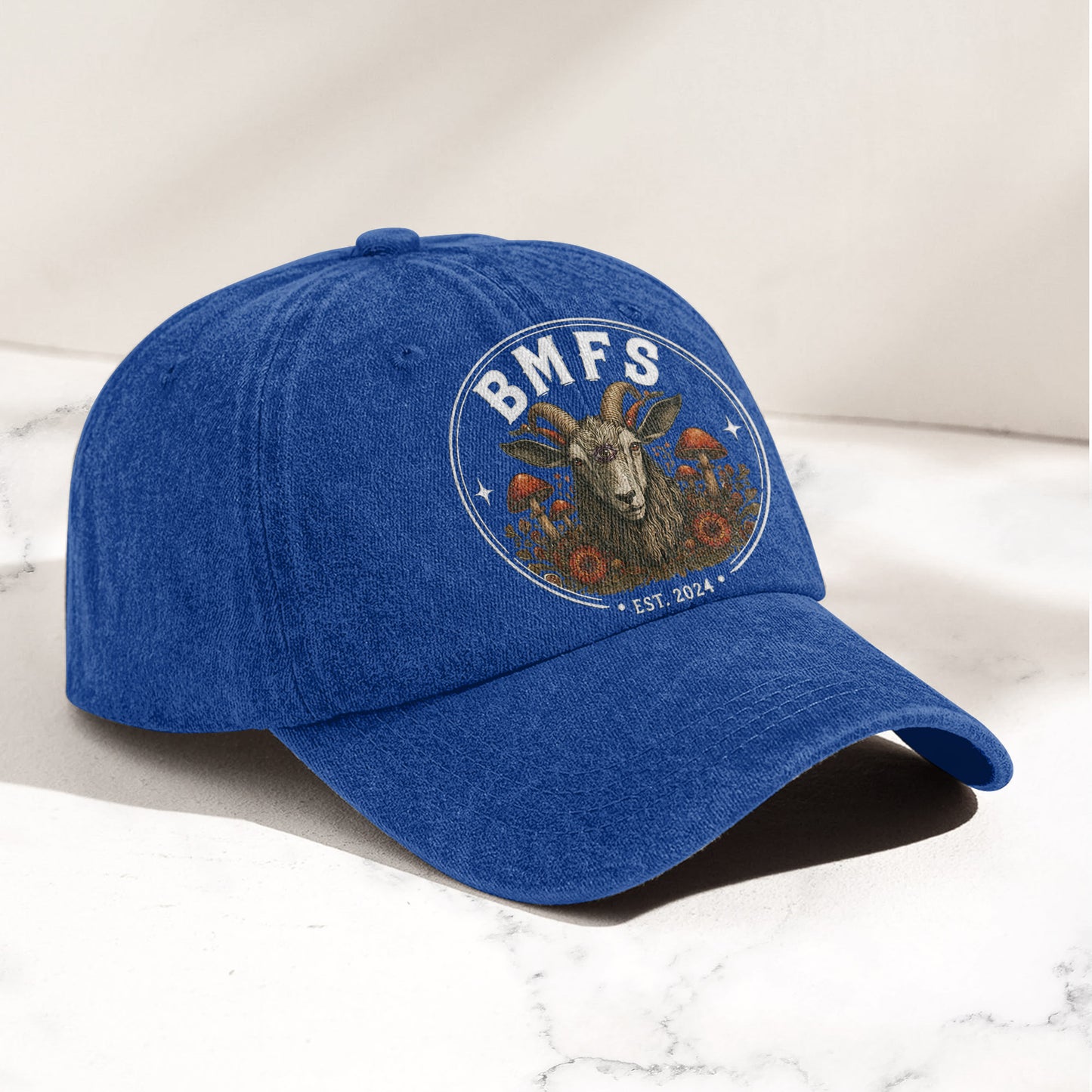 Billy Strings BMFS Goat Three Eyed Goat Mushroom Vintage Graphic Denim Cap – Retro Vintage Dad Cap Gift For Dad (With Box)