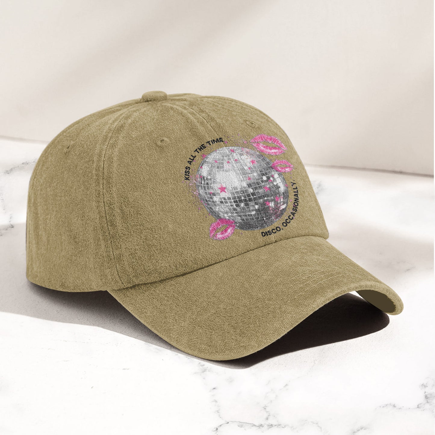 Harry Styles Kiss All The Time Disco, Occasionally Denim Cap – Retro Vintage Dad Cap Gift For Dad (With Box)