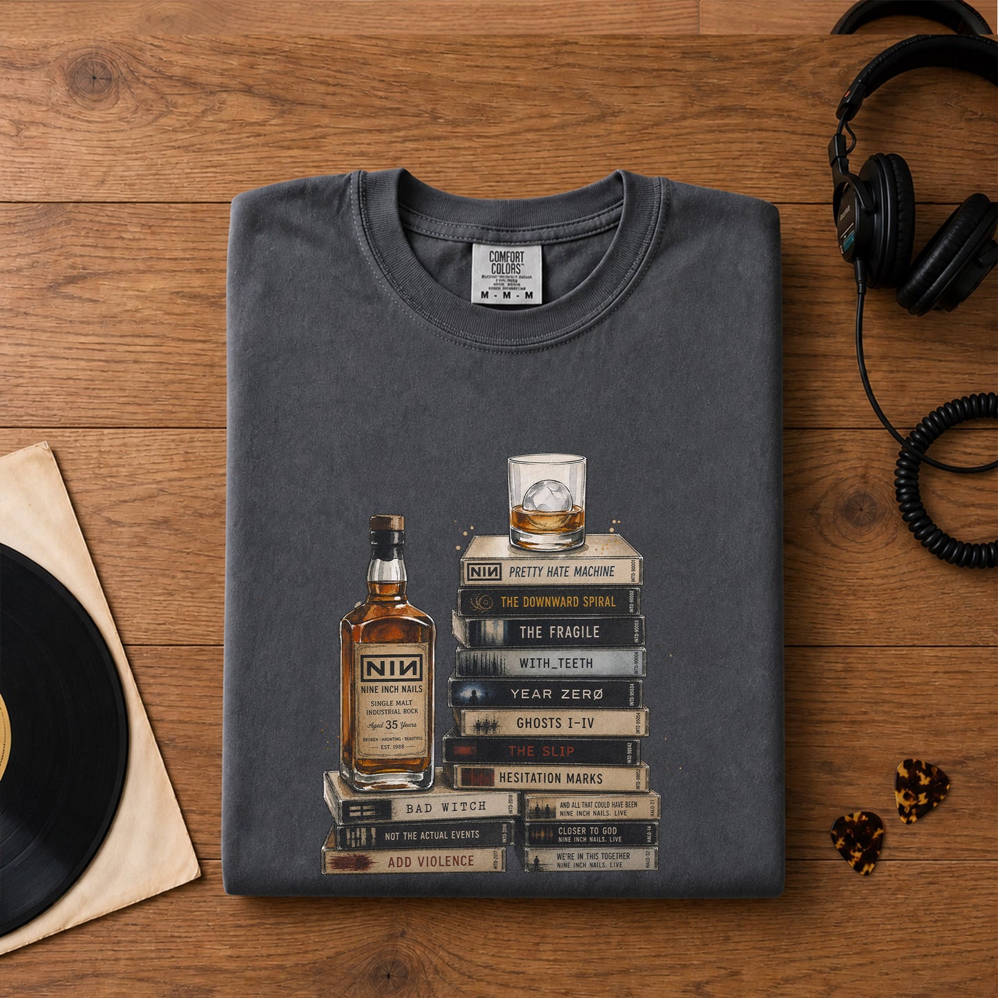 Nine Inch Nails Cassette Album Collection Vintage T-Shirt – Retro Music Nine Inch Nails Merch Tee