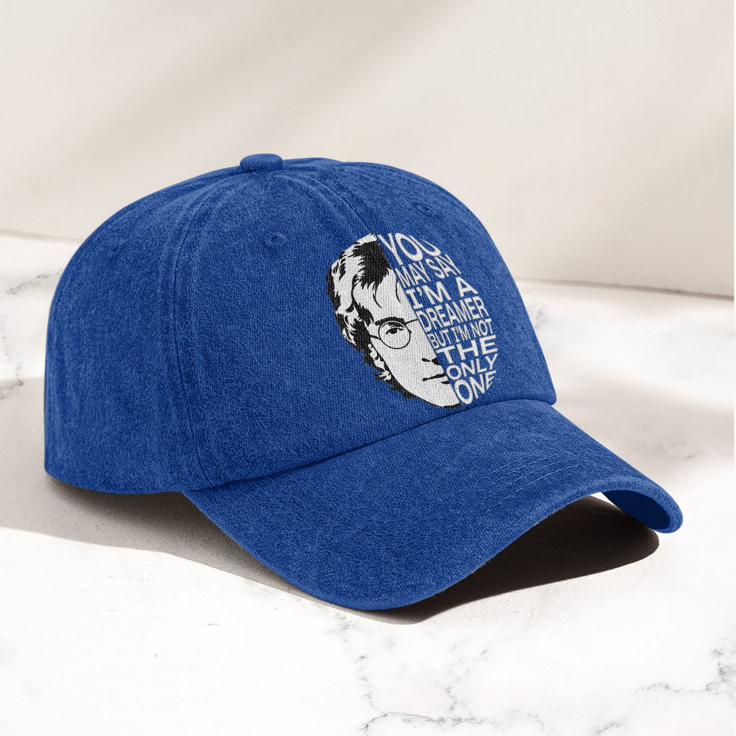 John Lennon You May Say I'm A Dreamer But I'm Not The Only One Denim Cap – Retro Rock Music Fan Cap Gift For Dad (With Box)