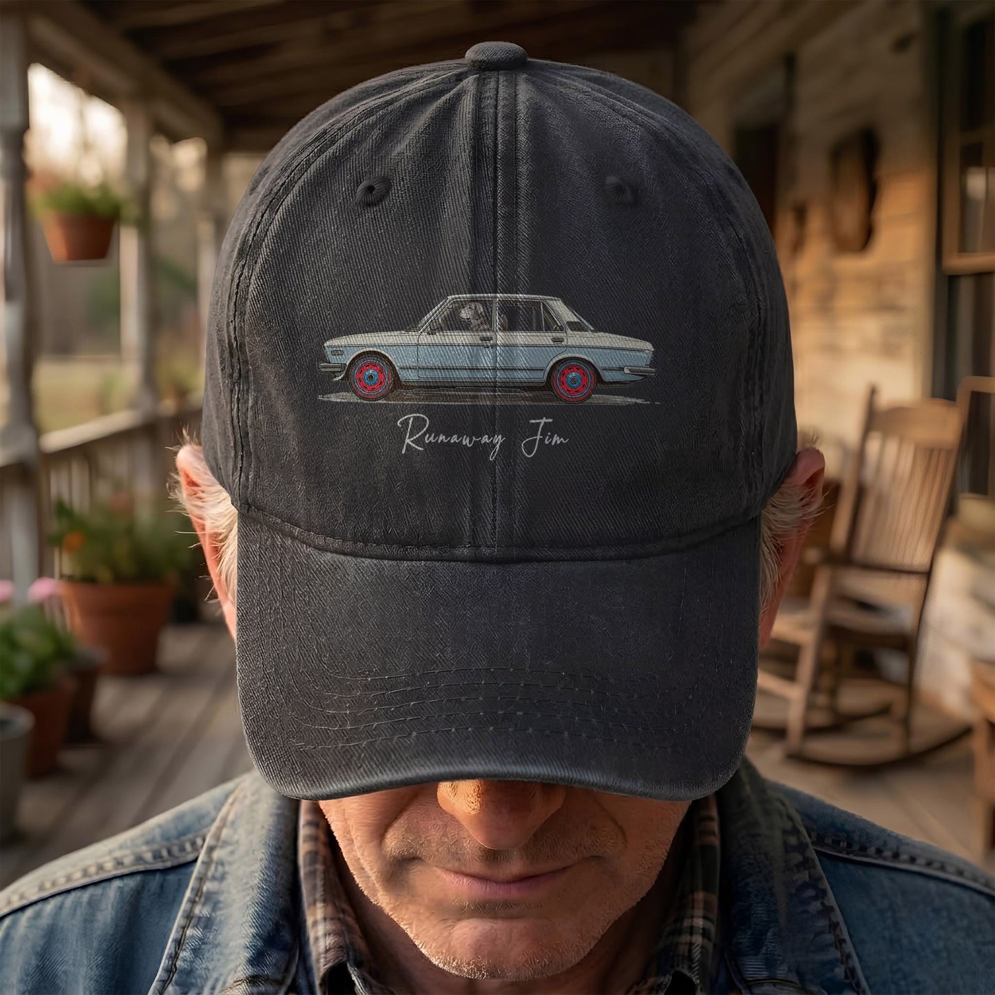 Phish Runaway Jim Car Parody Denim Cap – Retro Music Fan Concert Cap Gift For Dad (With Box)