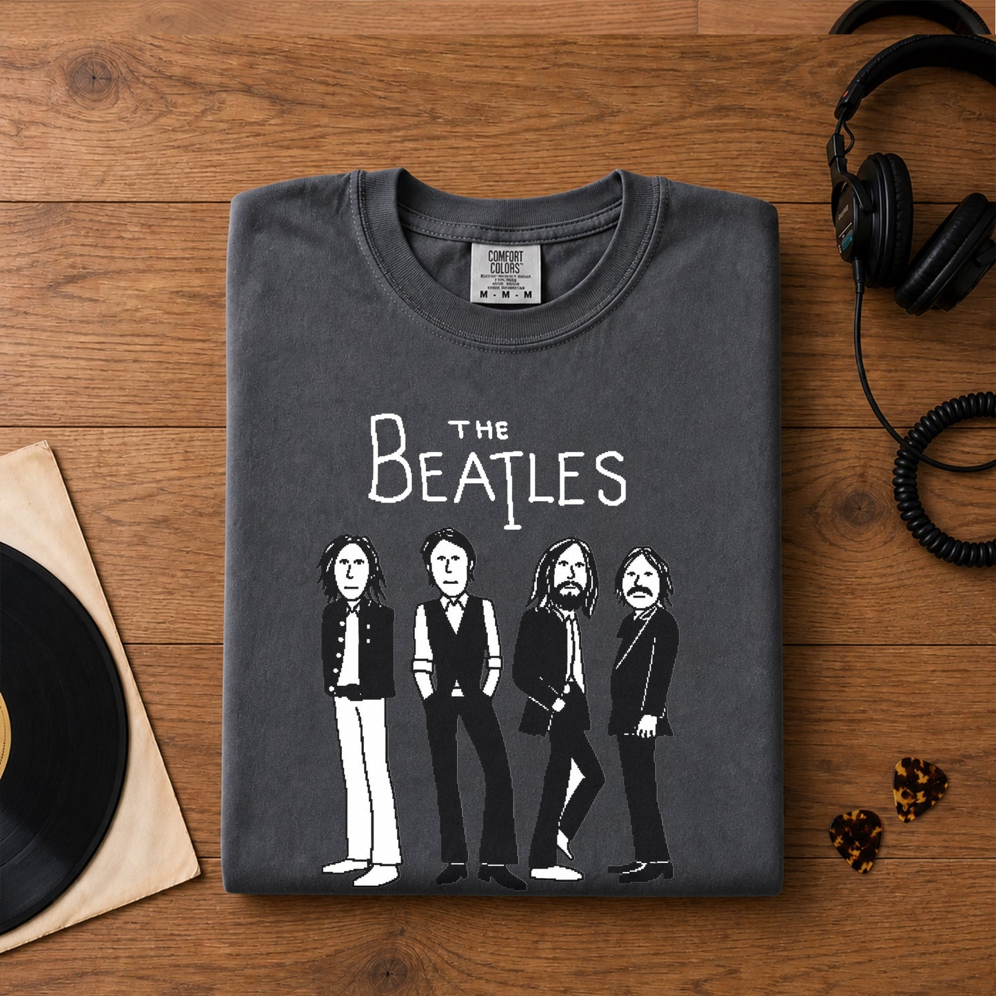 The Beatles Vintage Rock Band Cartoon Design Vintage T-Shirt – Retro Music Merch Tee
