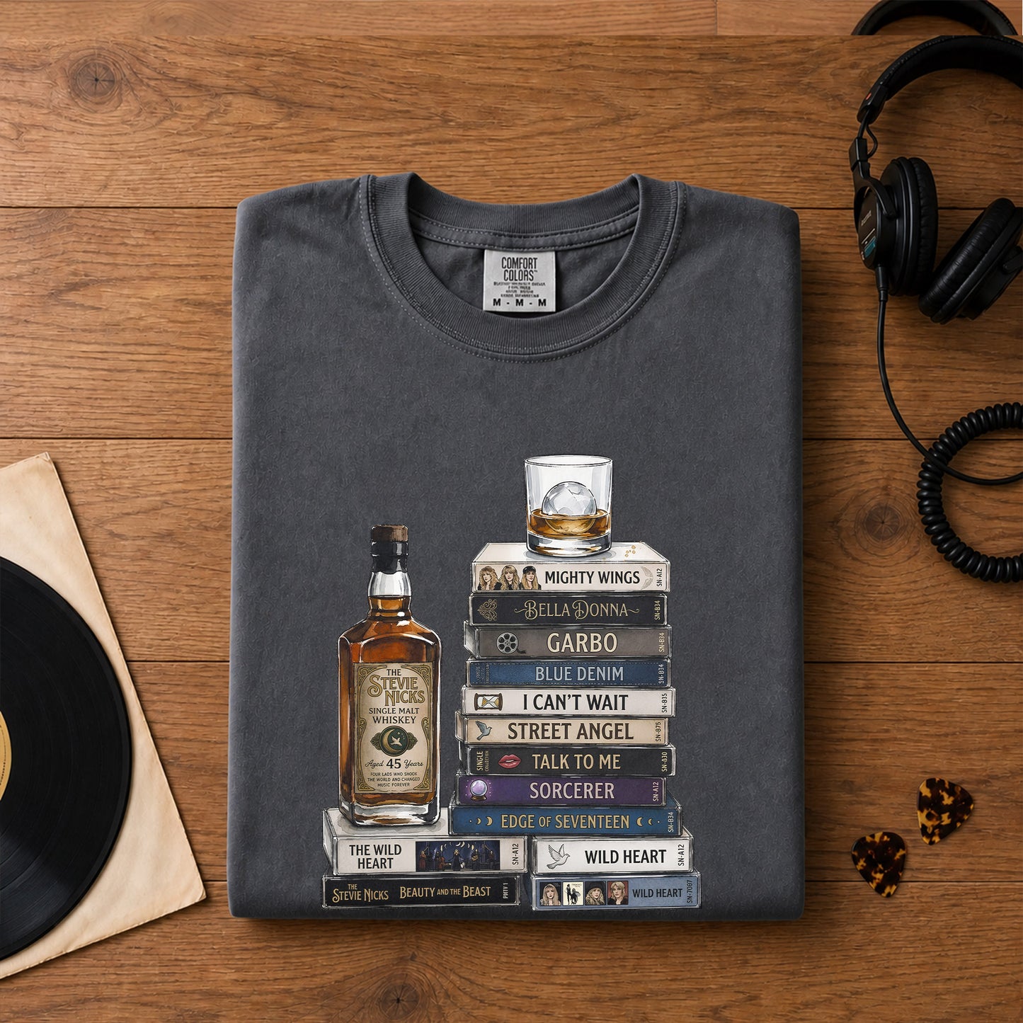 Stevie Nicks Cassette Album Collection Vintage T-Shirt – Retro Rock Music Stevie Nicks Merch Tee