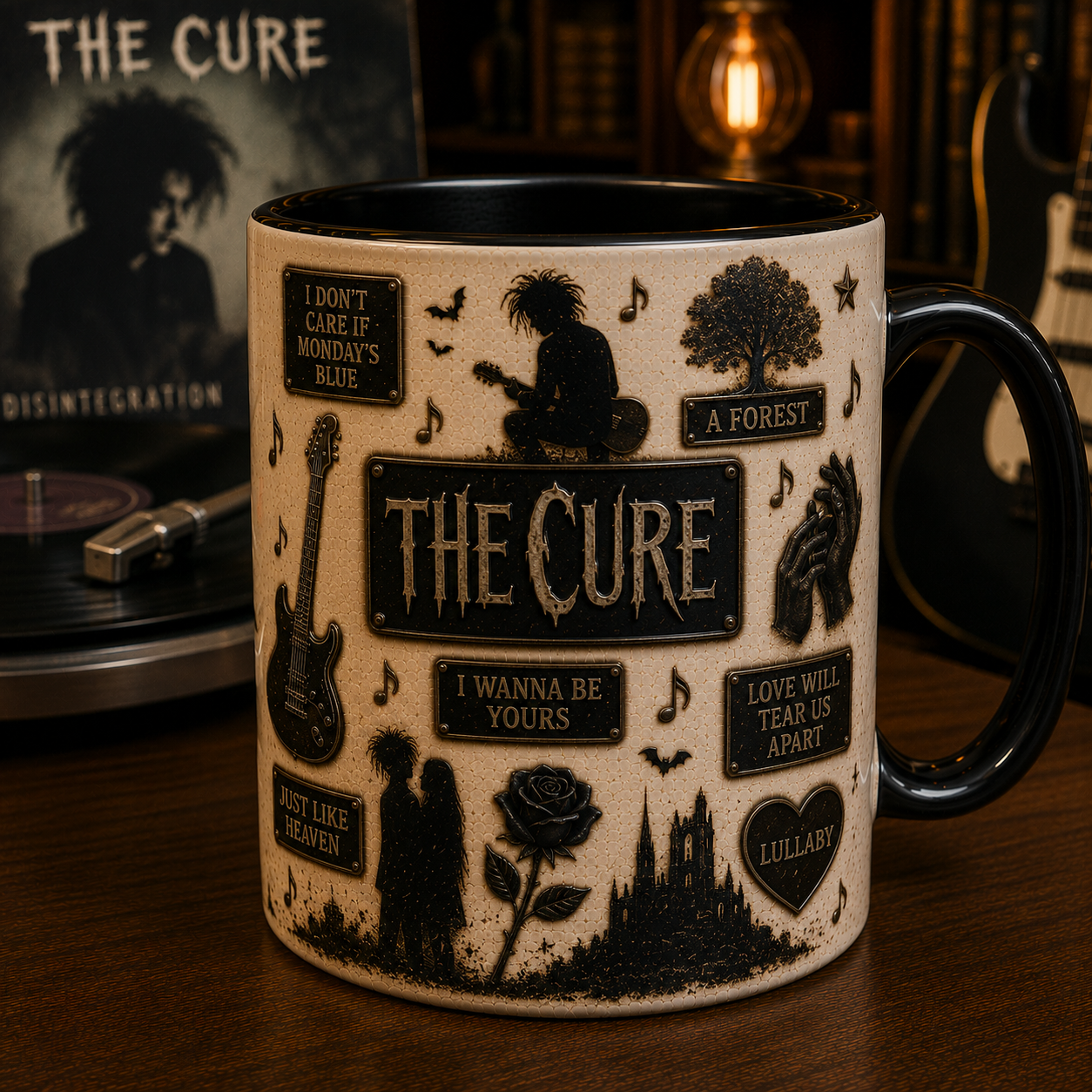The Cure Mug – Gothic Rock Ceramic Coffee Mug, Friday I'm in Love Gift for The Cure Fans
