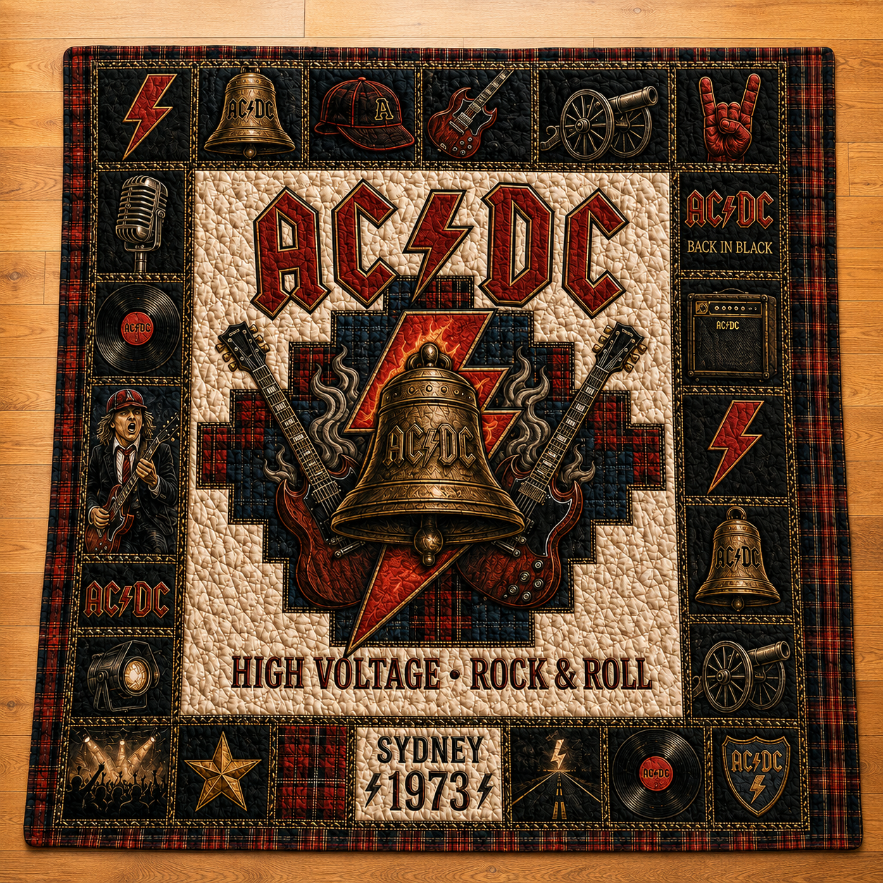 ACDC Quilt Blanket – Iconic Bell Inspired High Quality Quilt Blanket