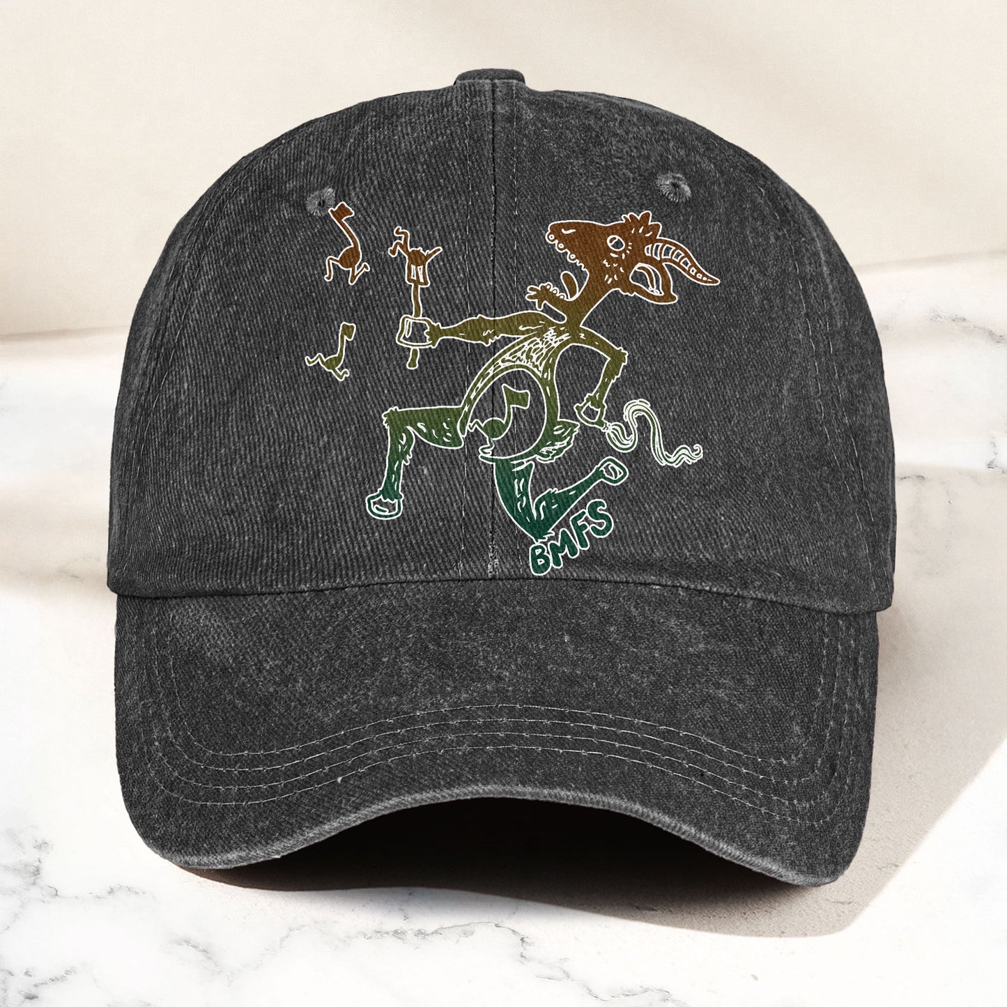 Billy Strings BMFS Dancing Goat Graphic Music Merch Denim Cap – Retro Vintage Dad Cap Gift For Dad (With Box)