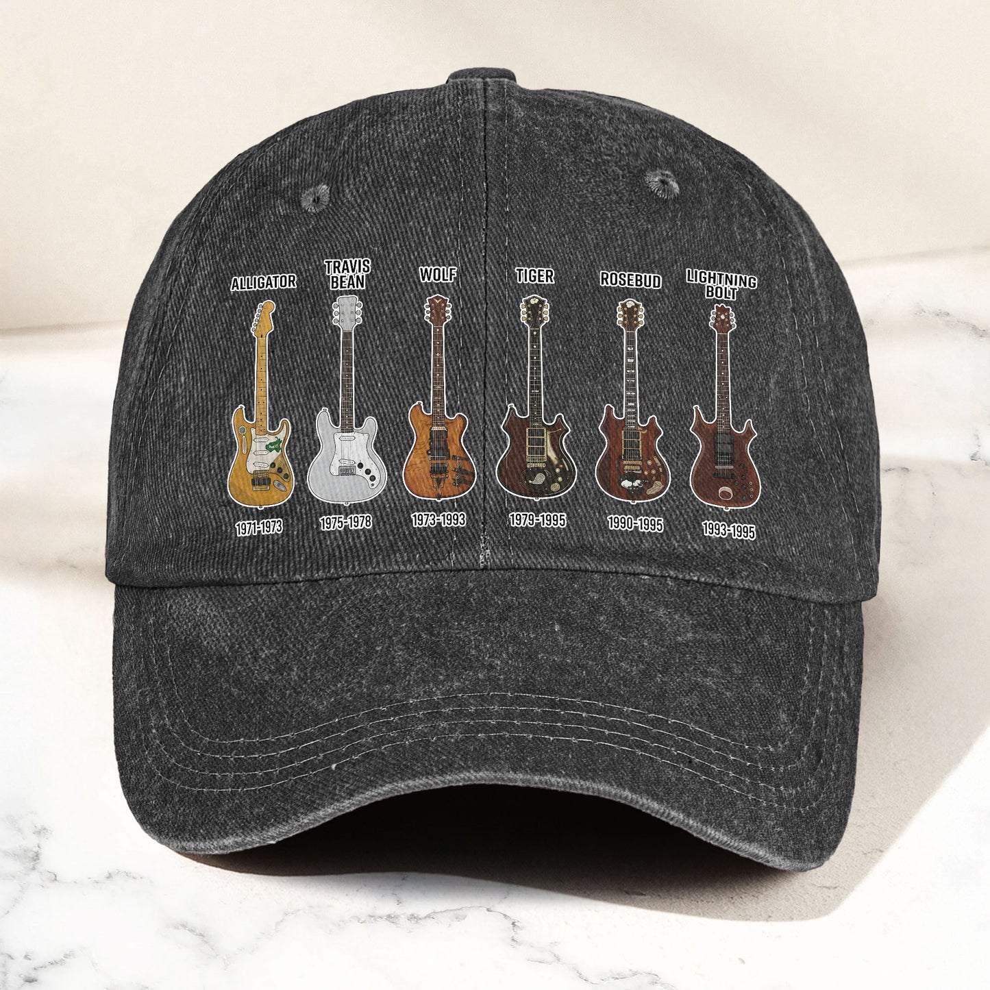 Grateful Dead Jerry Garcia Guitars History Music Merch Denim Cap – Retro Vintage Dad Cap Gift For Dad (With Box)