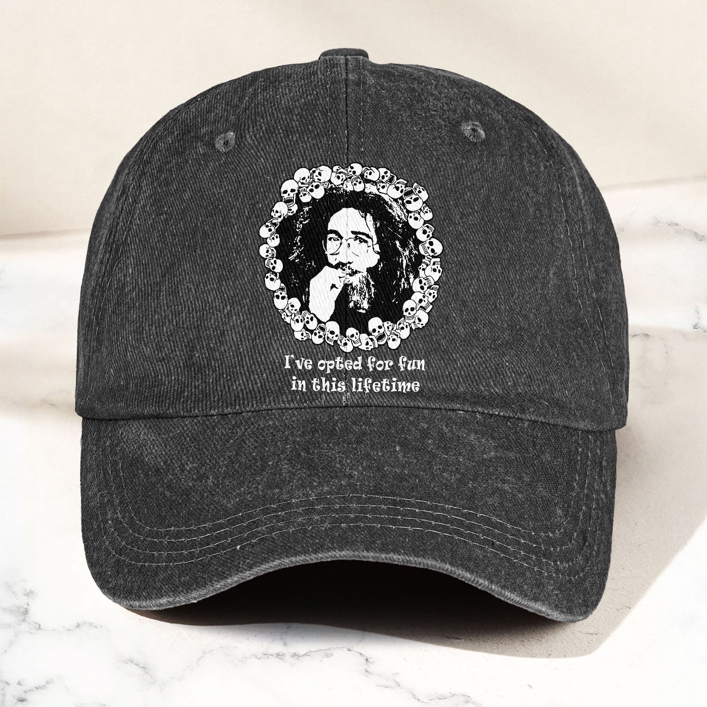 Grateful Dead Jerry Garcia Opted For Fun Quote Music Merch Denim Cap – Retro Vintage Dad Cap Gift For Dad (With Box)
