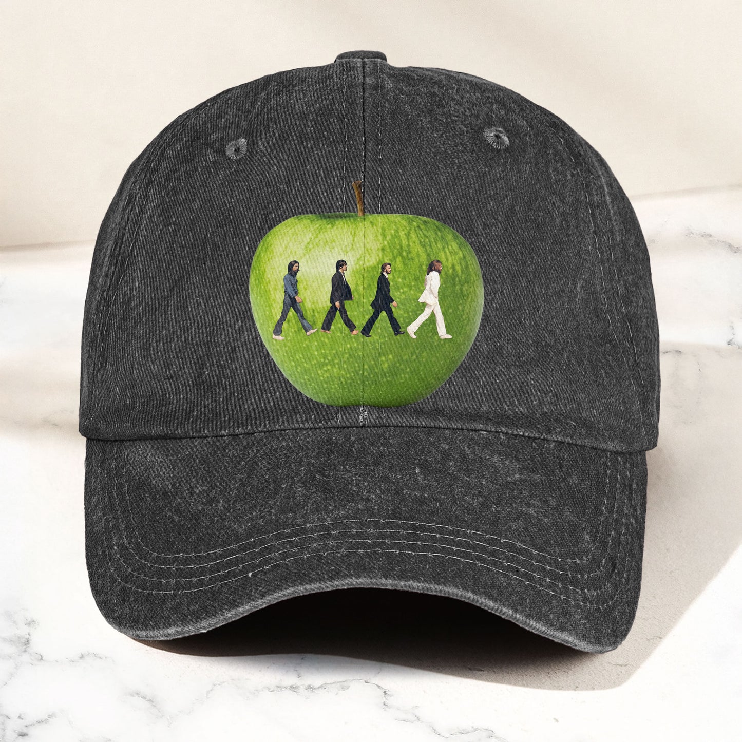 The Beatles Abbey Road Apple Graphic Music Merch Denim Cap – Retro Vintage Dad Cap Gift For Dad (With Box)