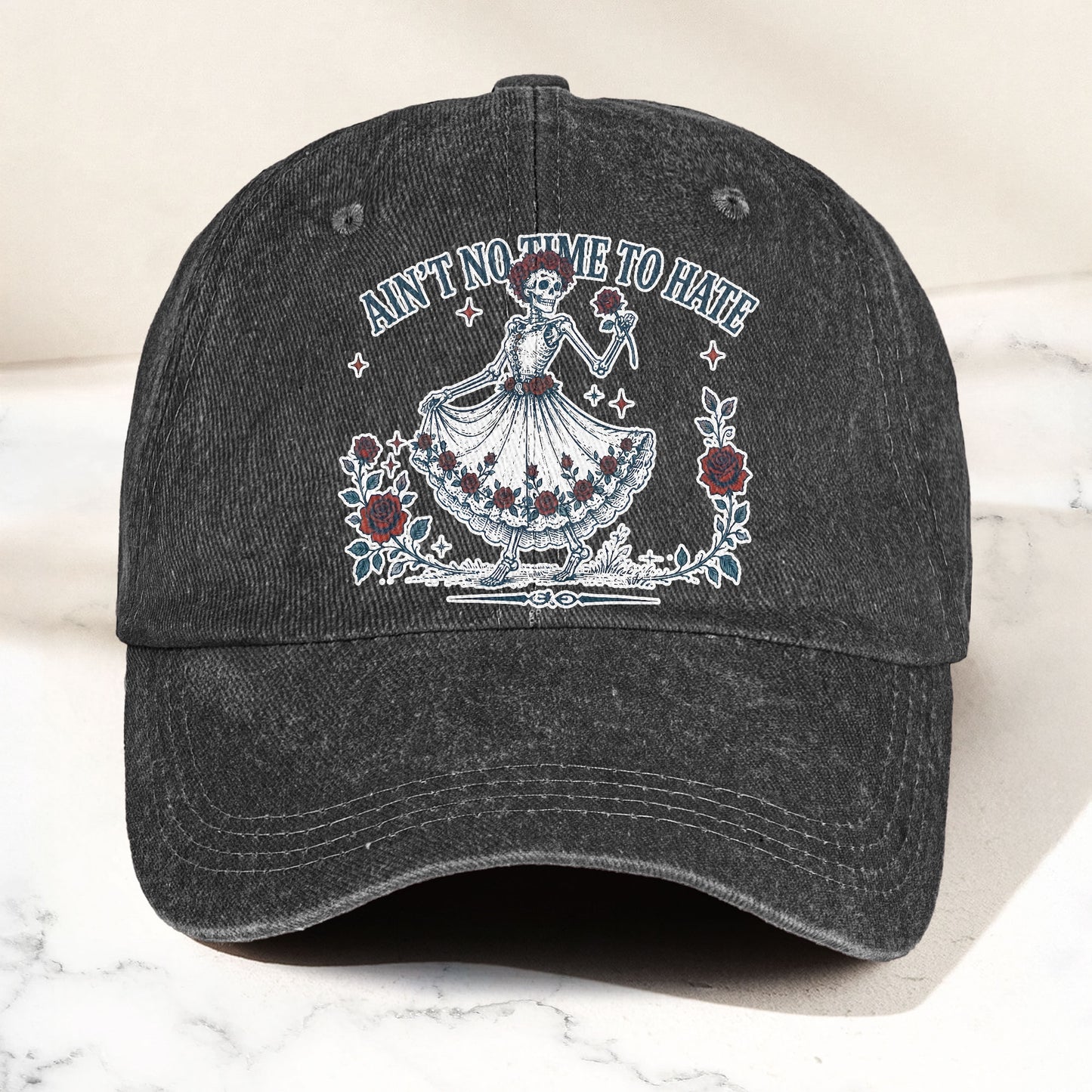 Grateful Dead Aint No Time To Hate Uncle Johns Band Lyrics Denim Cap – Retro Vintage Dad Cap Gift For Dad (With Box)