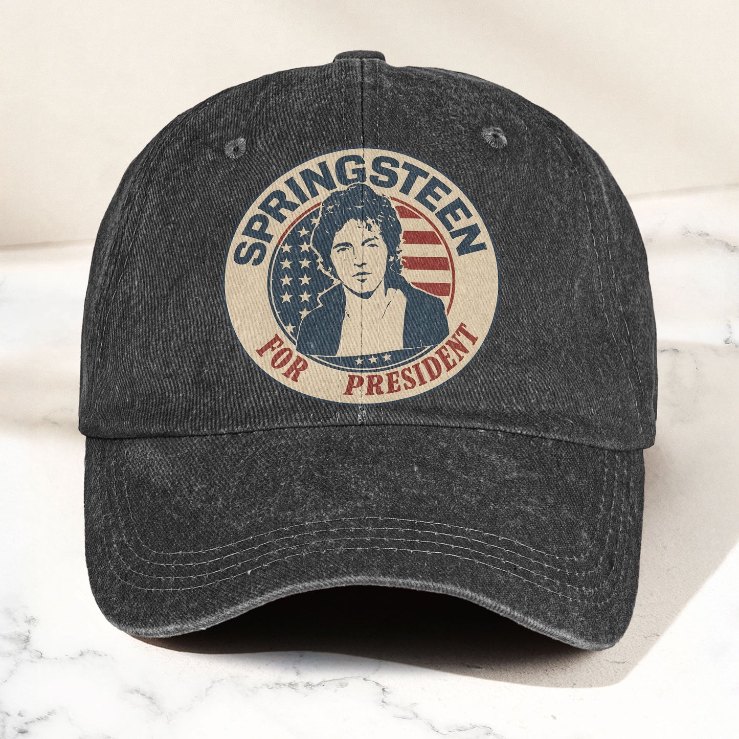 Bruce Springsteen For President Music Merch Denim Cap – Retro Vintage Dad Cap Gift For Dad (With Box)