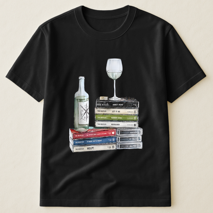 The Beatles Cassette Album Collection T-Shirt – Retro Music The Beatles Merch Tee