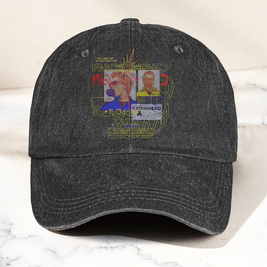 Radiohead 90s Rock Band Graphic Denim Cap – Retro Music Fan Cap Gift For Dad (With Box)