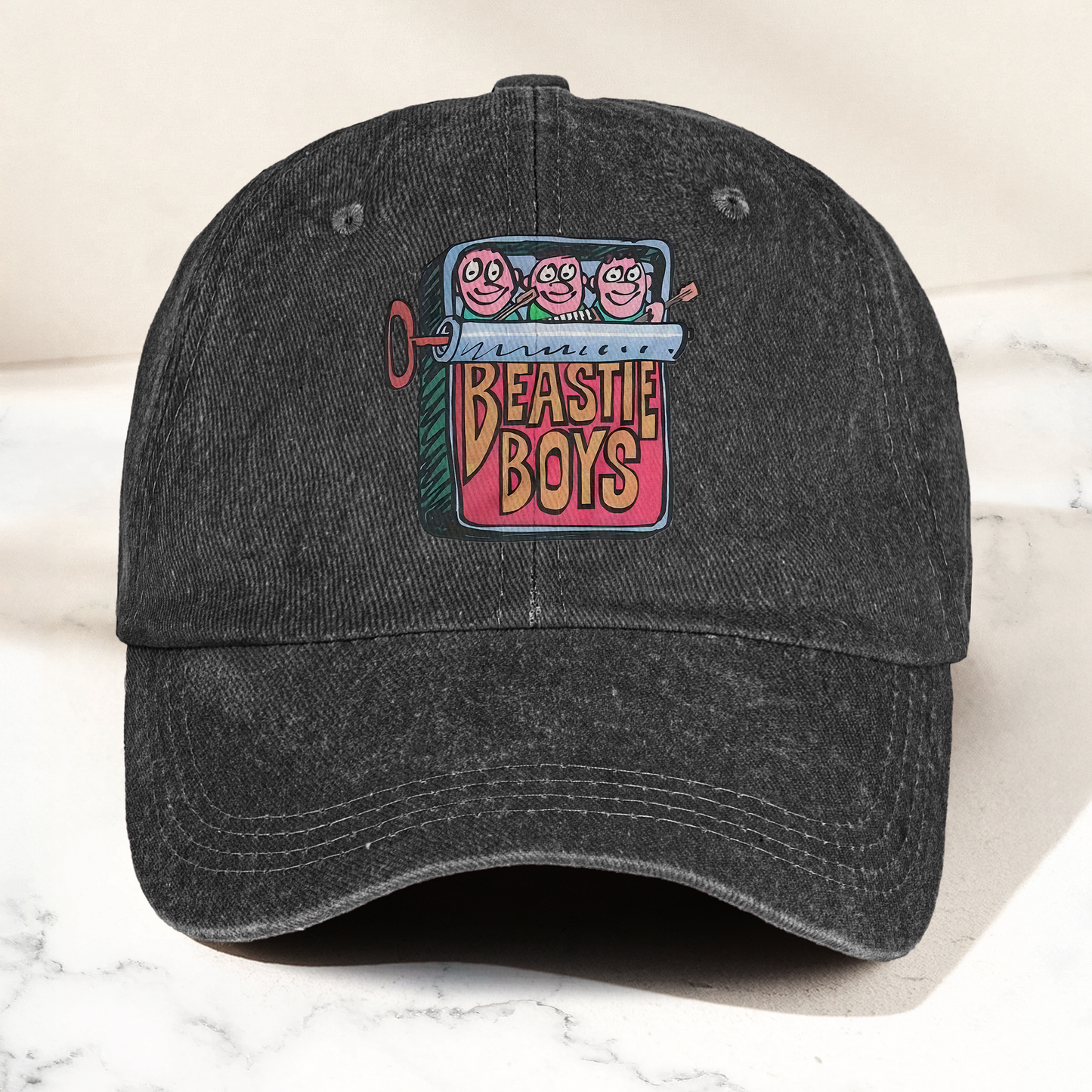 Beastie Boys Hello Nasty Graphic Denim Cap – Retro Rock Music Fan Cap Gift For Dad (With Box)