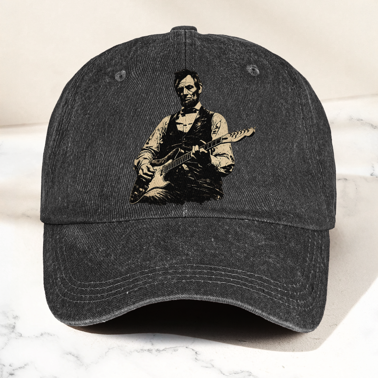 Abraham Lincoln Patriotic History Denim Cap – Vintage Dad Cap Gift For Dad (With Box)