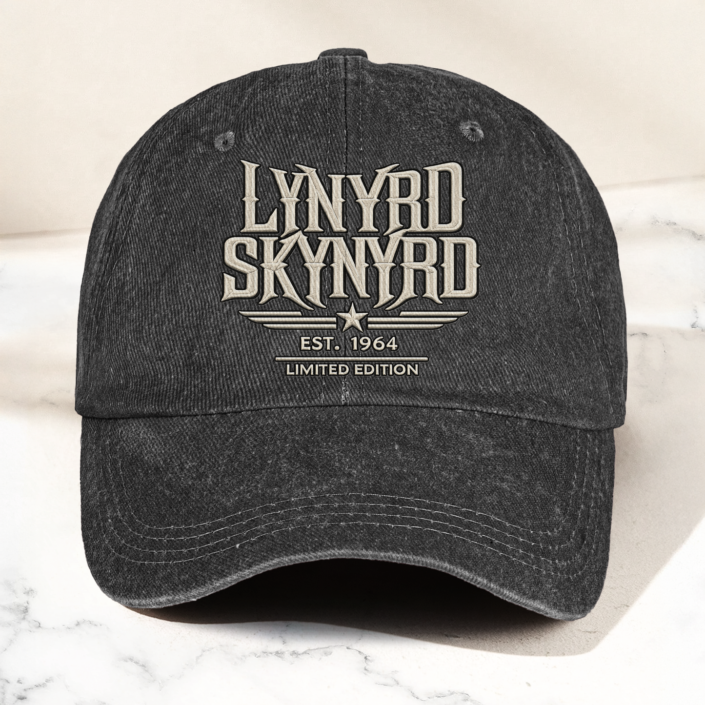 Lynyrd Skynyrd Band Logo Est 1964 Denim Cap – Retro Vintage Dad Cap Gift For Dad (With Box)