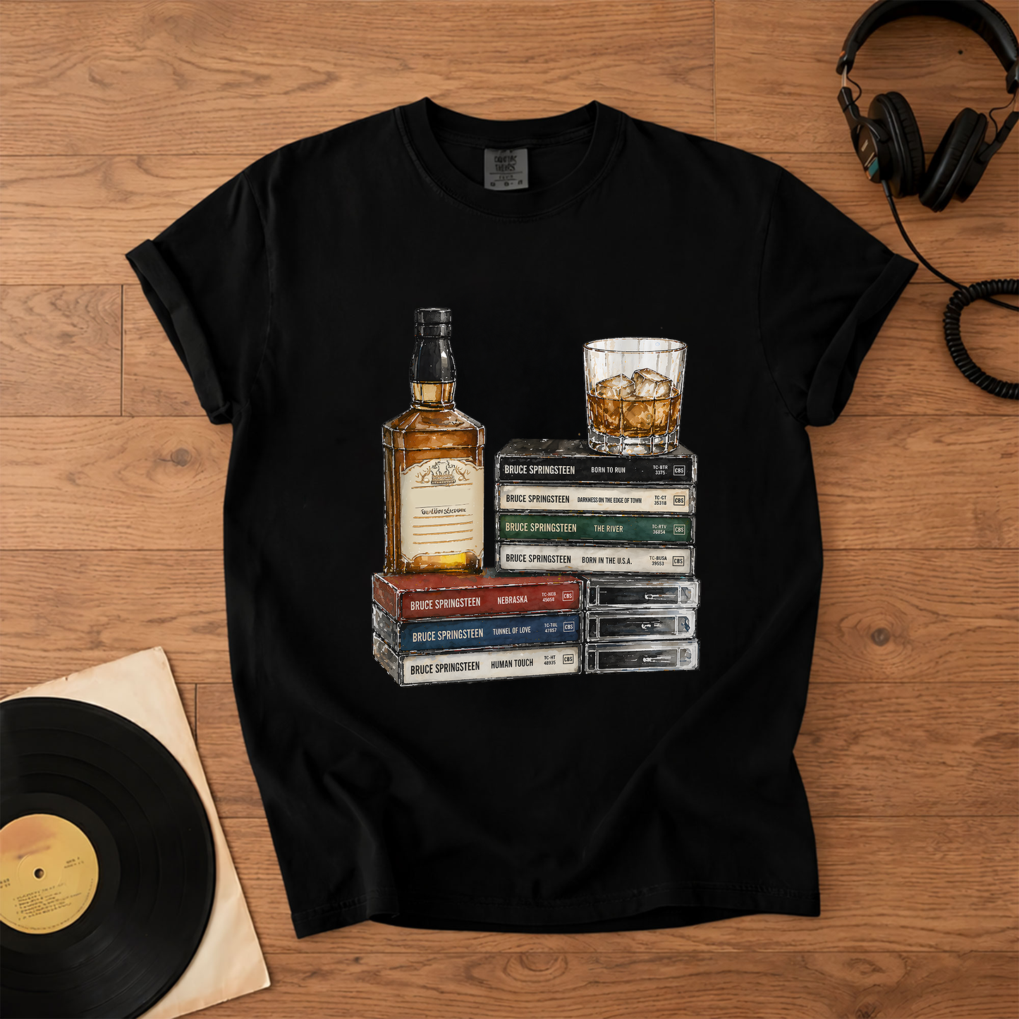Bruce Springsteen Cassette Album Collection T-Shirt – Retro Rock Music Bruce Springsteen Merch Tee