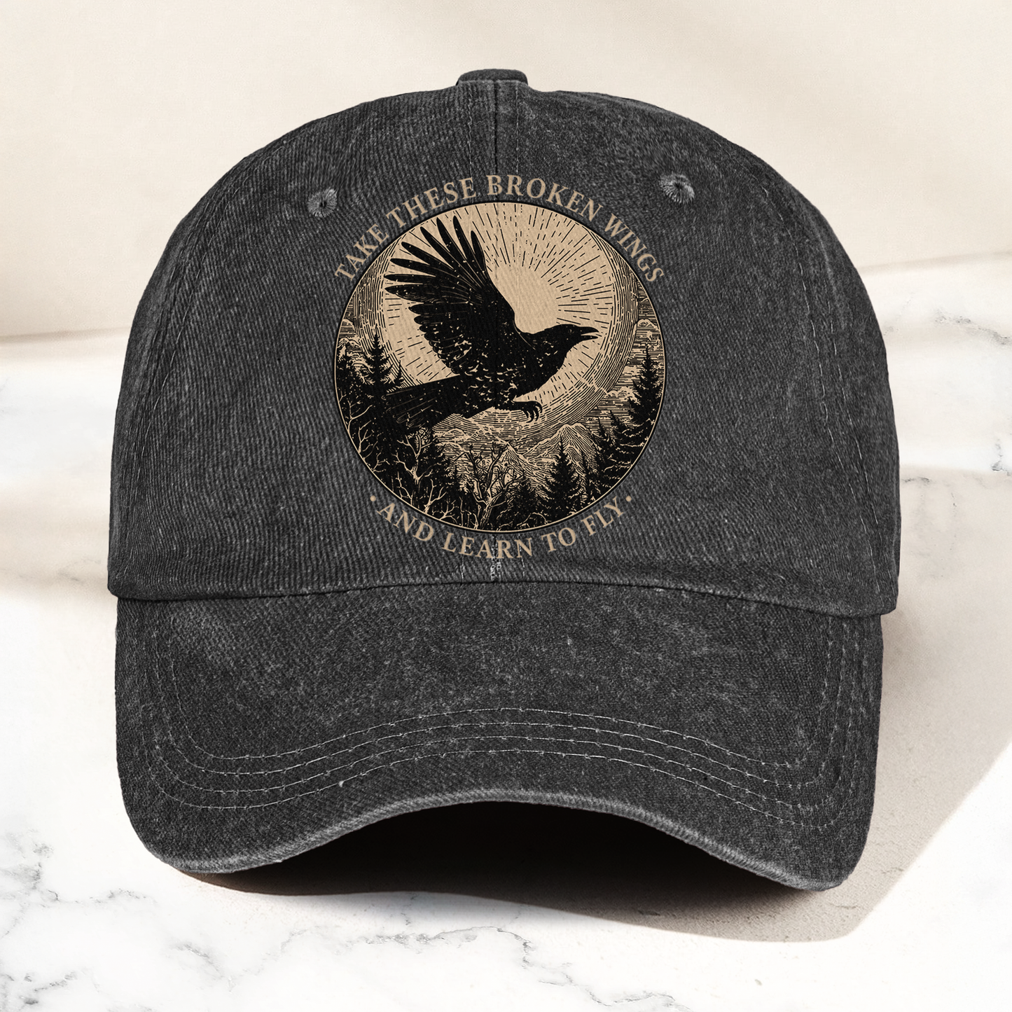 Broken Wings Mr Mister Take These Broken Wings Lyrics Denim Cap – Retro Vintage Dad Cap Gift For Dad (With Box)