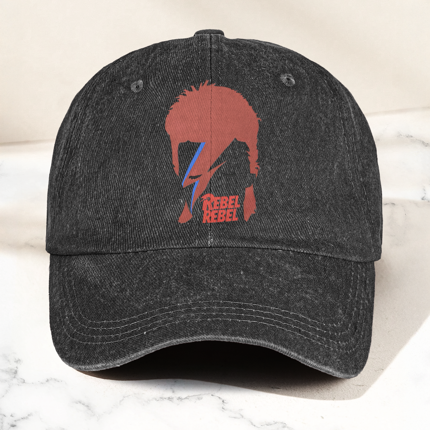 David Bowie Ziggy Stardust Rebel Rebel Denim Cap – Retro Music Fan Cap Gift For Dad (With Box)