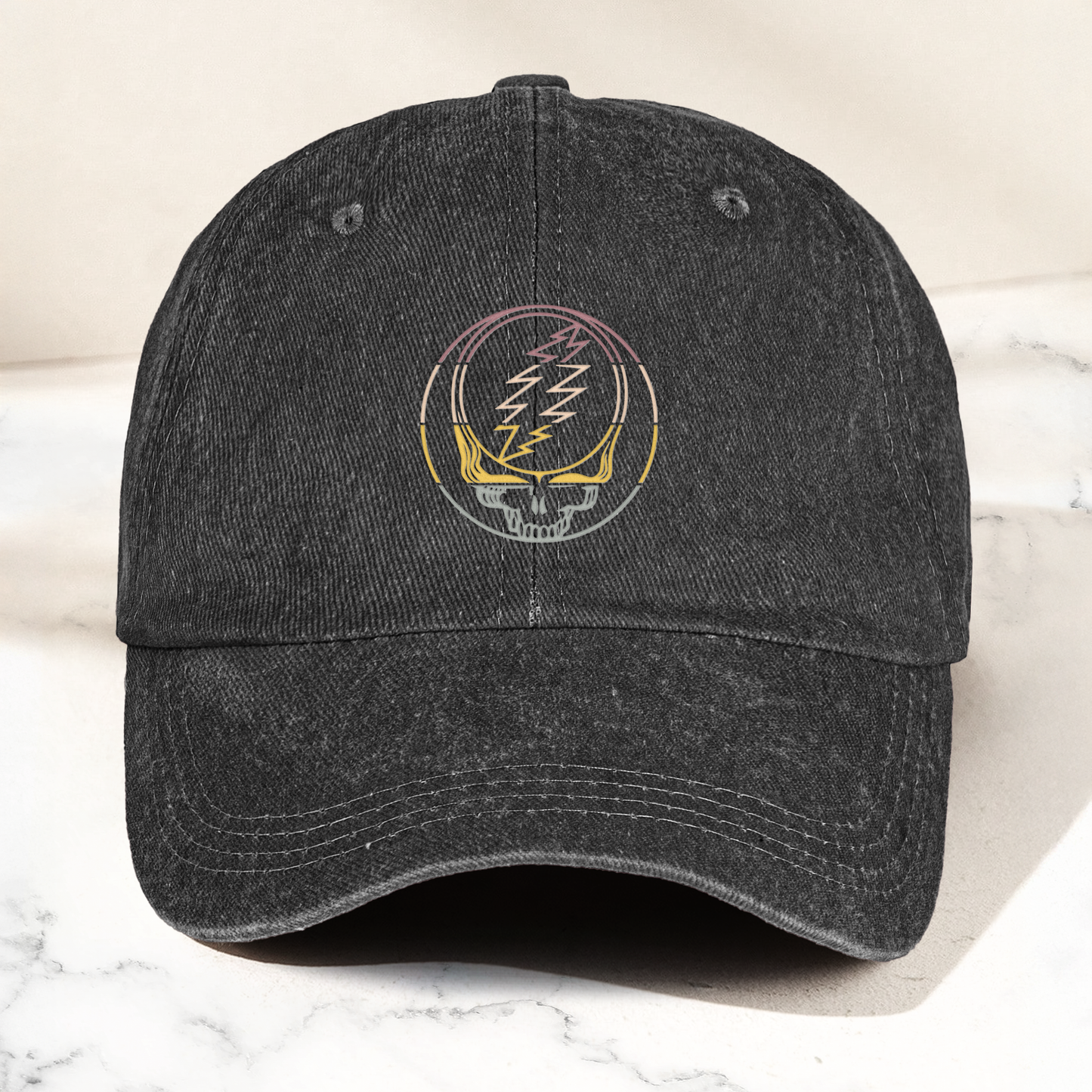 Grateful Dead Dad Cap – Lightning Skull Minimal Dad Hat