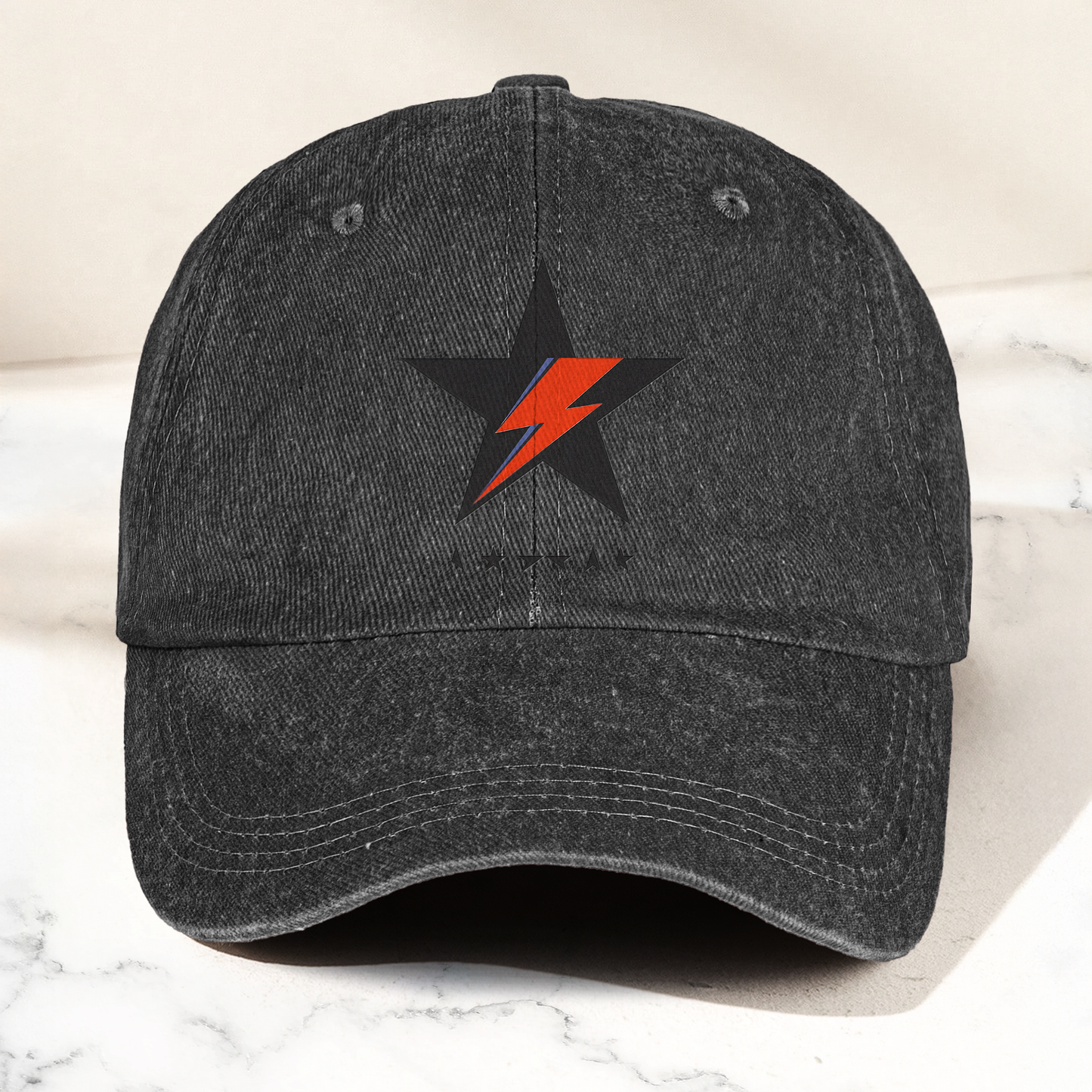David Bowie Blackstar Ziggy Lightning Denim Cap – Retro Music Cap Gift For Dad (With Box)